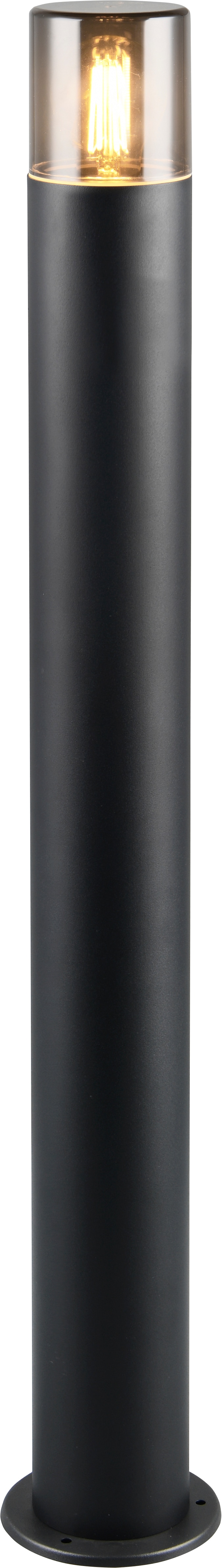 TRIO Leuchten Außen-Stehlampe "HOOSIC, Outdoor Wegeleuchte Ø 12cm, exkl 1x E27 max 28W" E27 1 Stk. warmweiß - kaltweiß Garten Stehleuchte IP44 mit getöntem Lampenschirm (rauchfarbig)