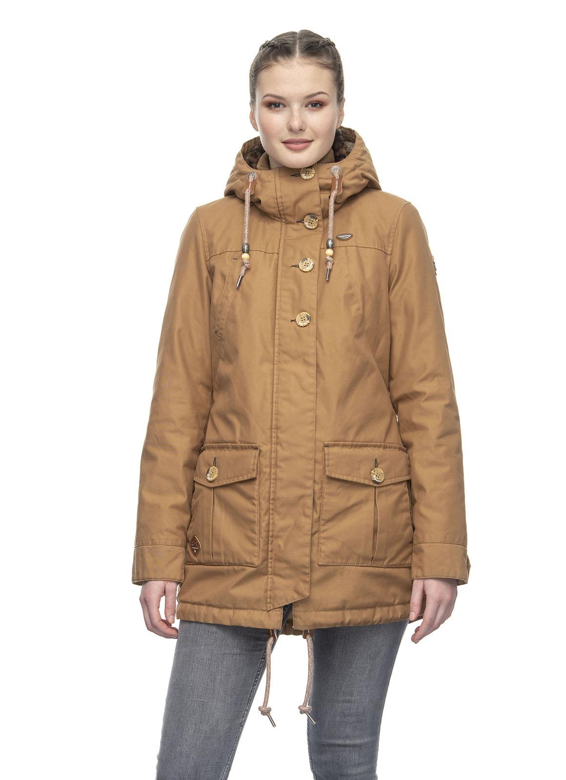 Ragwear Winterjacke »Jane Black Label«, mit Kapuze, modischer Damen Winterparka mit Kapuze