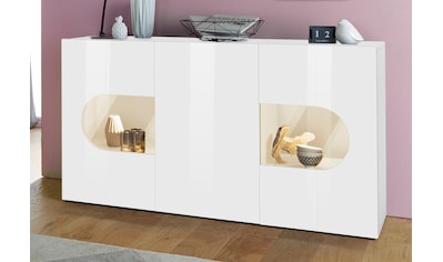 Sideboard »Real,Vitrine,Kommode,Schrank,Breite 150cm komplett hochglanz lackiert«, mit...