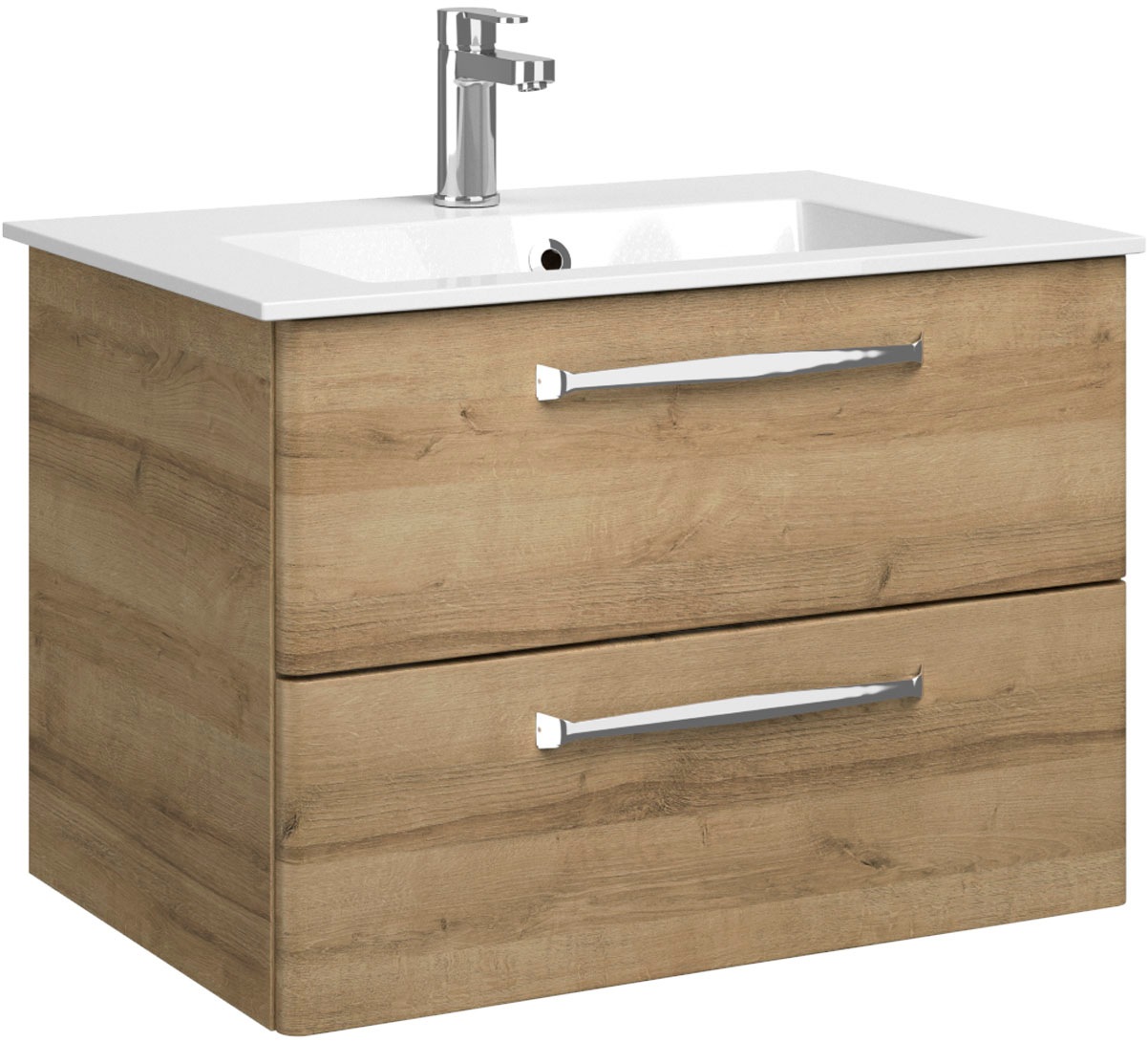 Thumbnail - Saphir Badmöbel-Set "Trentino 2-tlg. Mineralmarmor-Waschtisch,Spiegelschrank mit LED-Profil" 3 Stk. tlg.