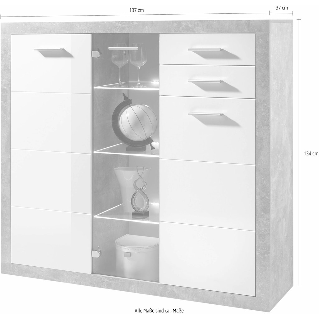 Highboard »Stone«, Breite 137 cm