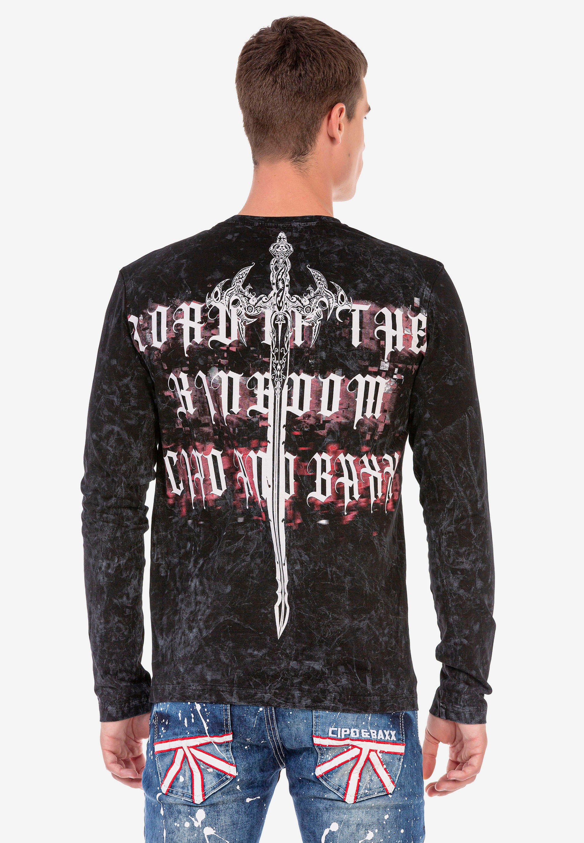 Cipo &amp; Baxx Langarmshirt mit coolem Aufdruck