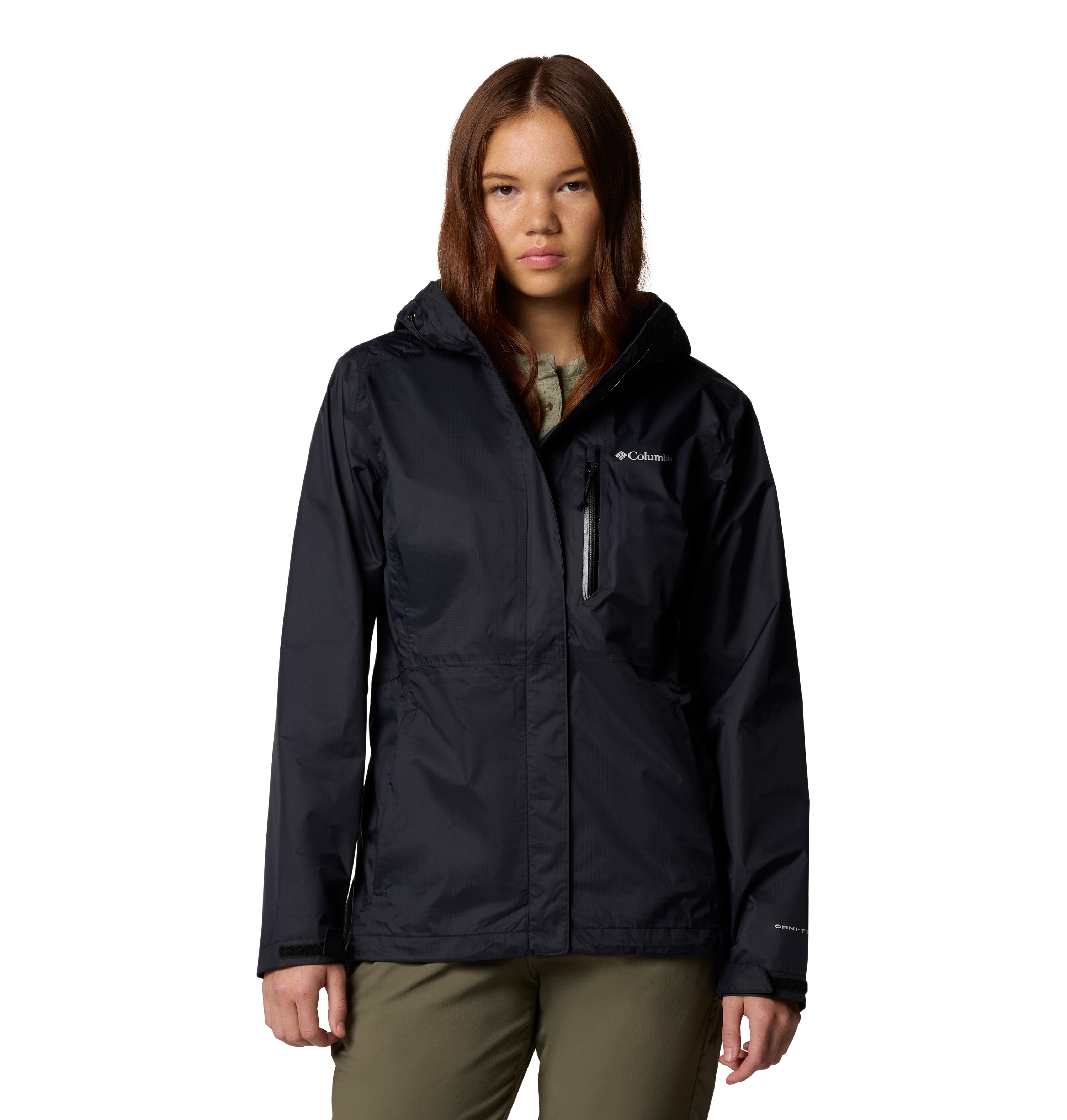 Columbia Regenjacke "Pouring Adventure III Jacket" mit Kapuze mit per Gummizug verstellbarer Kapuze, wasserdicht, winddicht