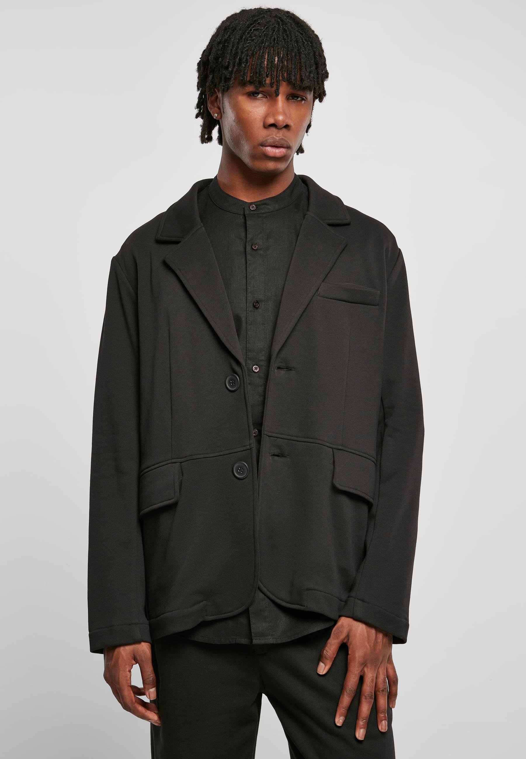 URBAN CLASSICS Allwetterjacke »Urban Classics Herren Terry Blazer« 1 Stk. tlg. ohne Kapuze