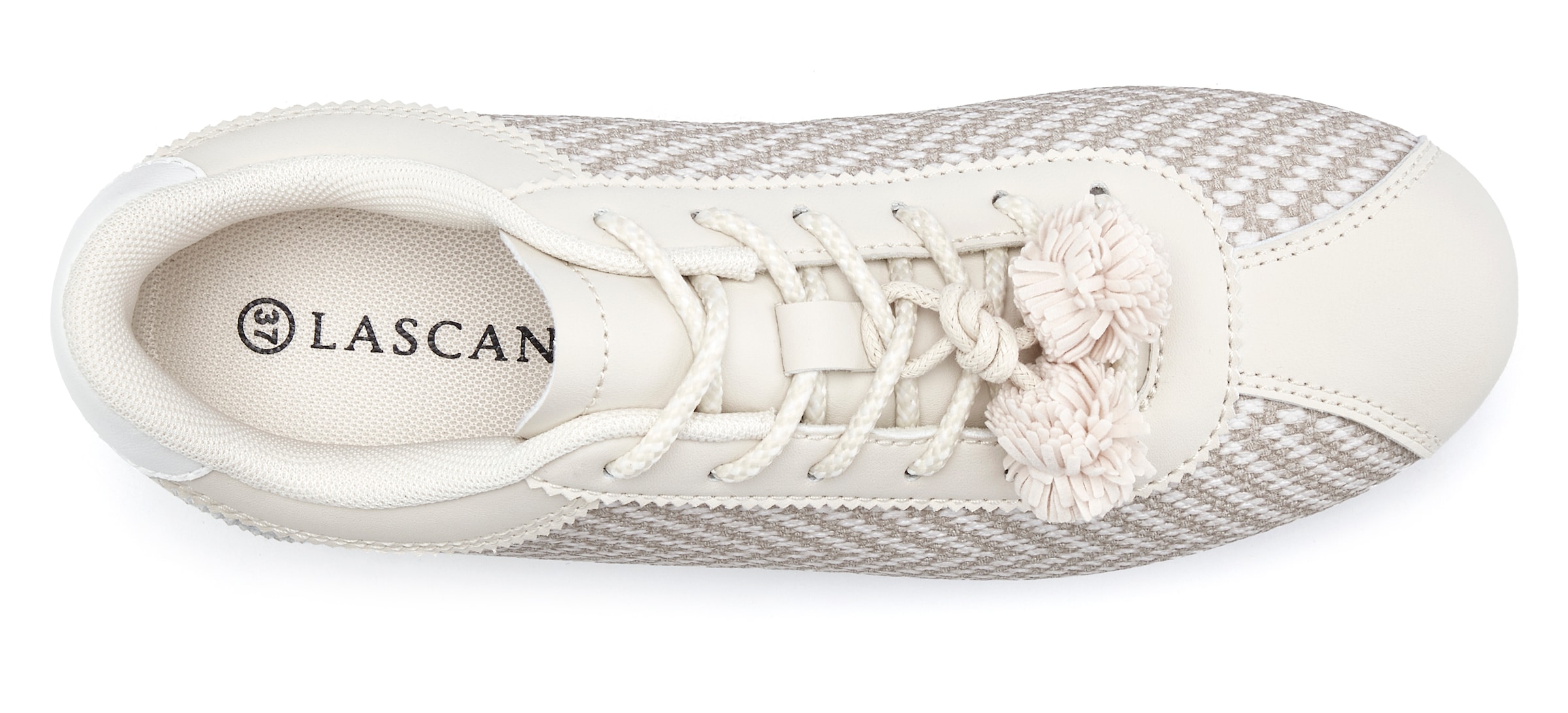 LASCANA Sneaker »Halbschuh, Sneaker, Schnür-Sneaker«  Komfortabler Material-Mix mit abnehmbarem Anhänger VEGAN