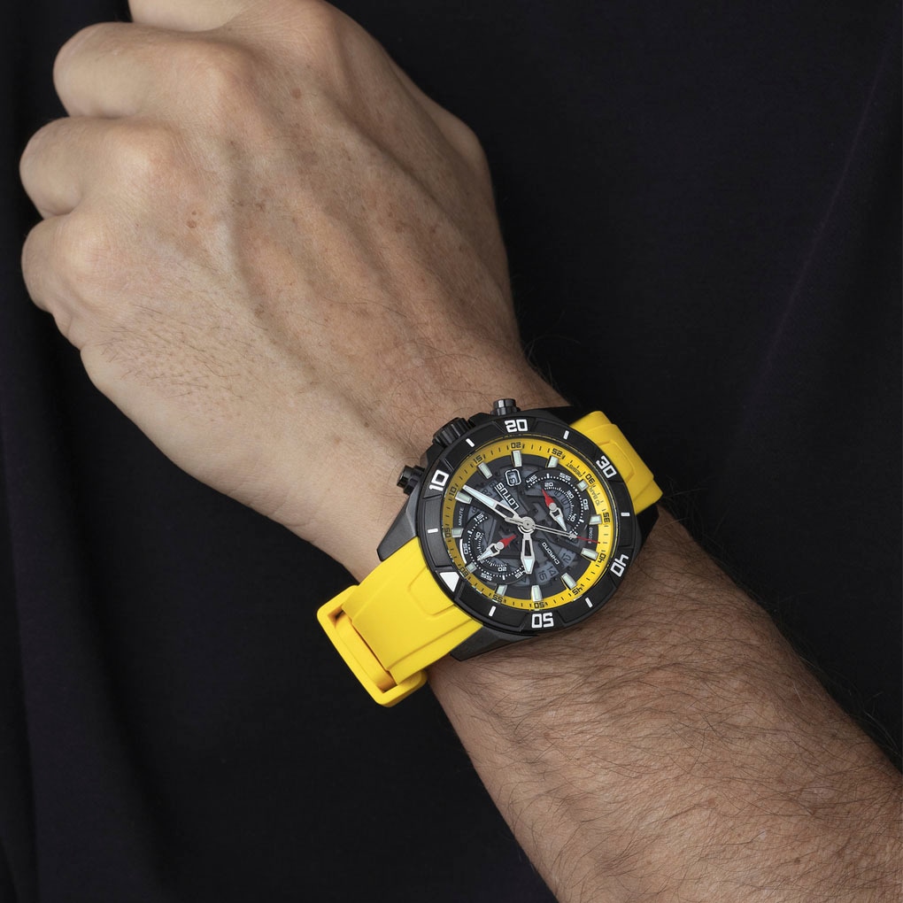 Lotus Chronograph »Vortex«, Quarzuhr, Armbanduhr, Herrenuhr, Tag, Stoppfunktion, Kautschukarmband