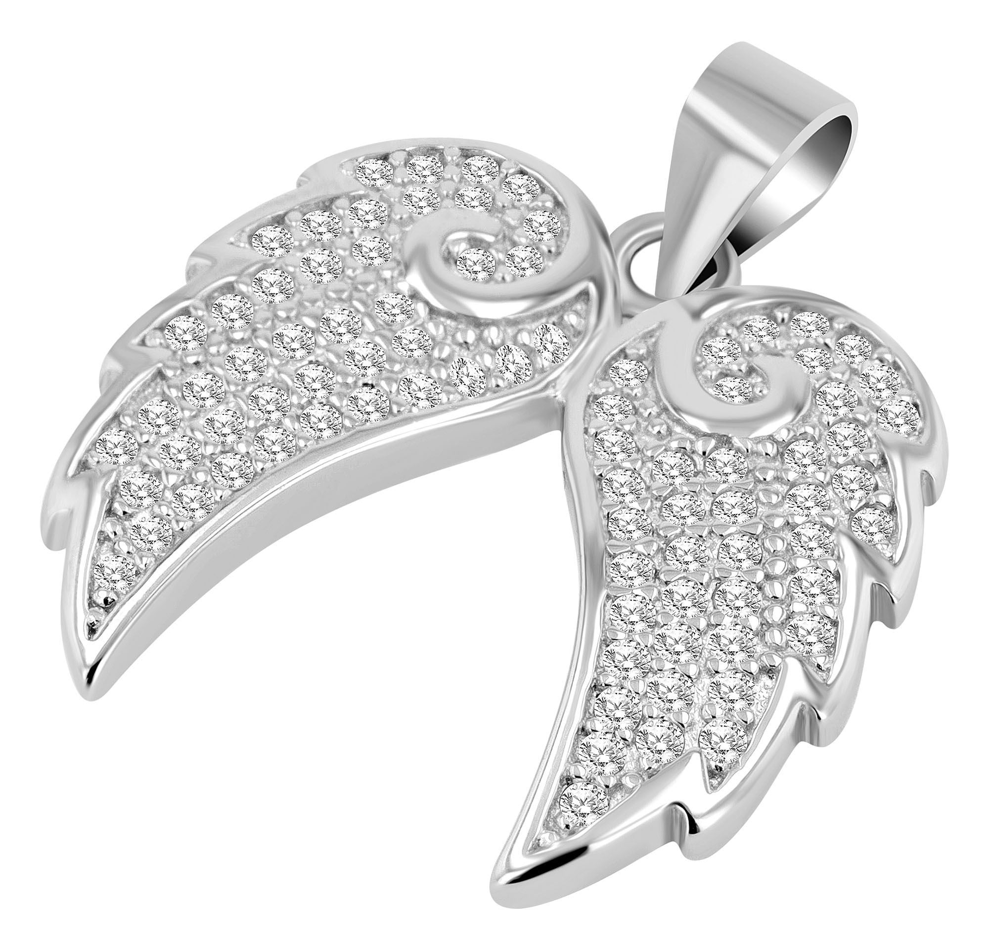 Adelia´s Kettenanhänger »Damen Anhänger – Flügel Anhänger aus 925 Silber mit Zirkonia« ()  Zum Verschenken – passend für viele Anlässe