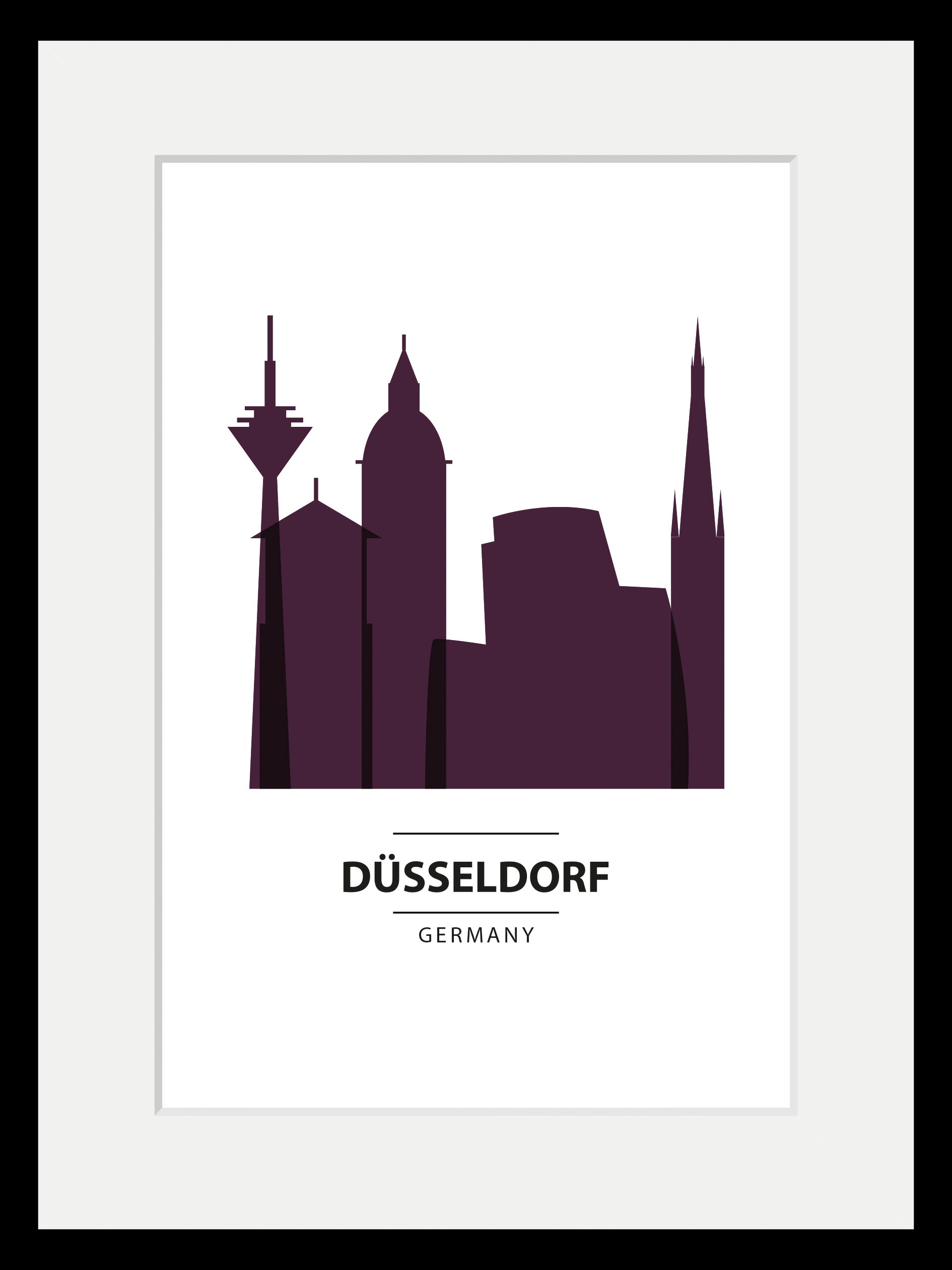 queence Bild "Düsseldorf Color Splash", Städte-Stadt-Deutschland-Gebäude-Dü günstig online kaufen