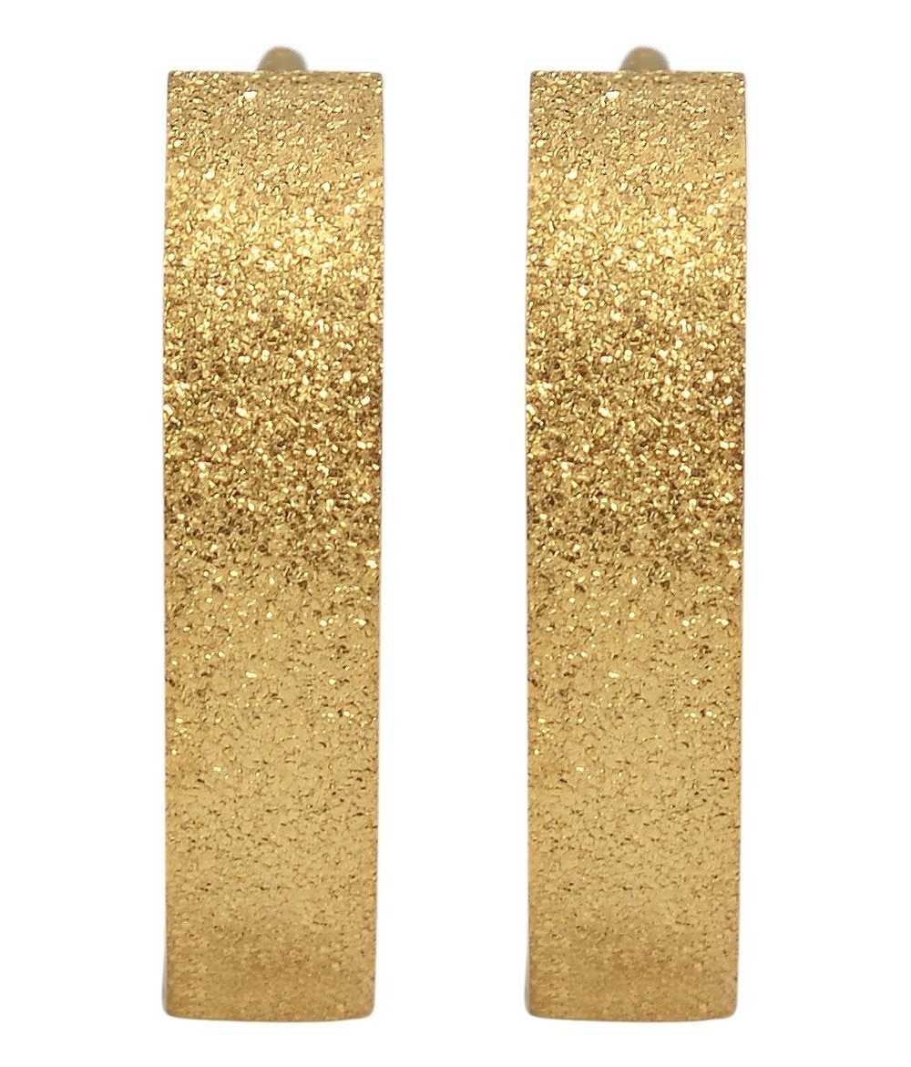 Adelia's Stainless Steel Hinged Hoop Earrings Gold 2