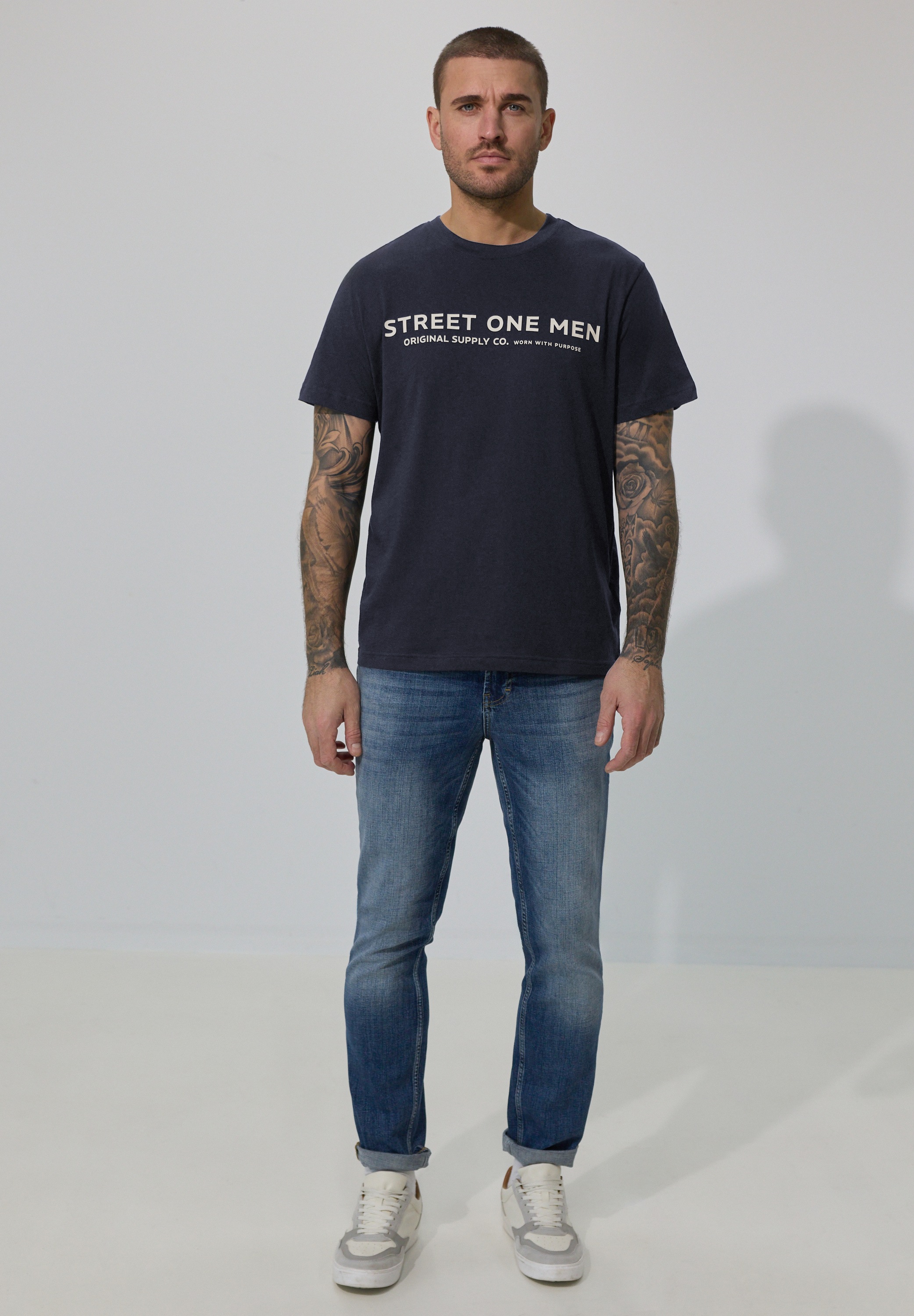 Thumbnail - STREET ONE MEN T-Shirt aus reiner Baumwolle