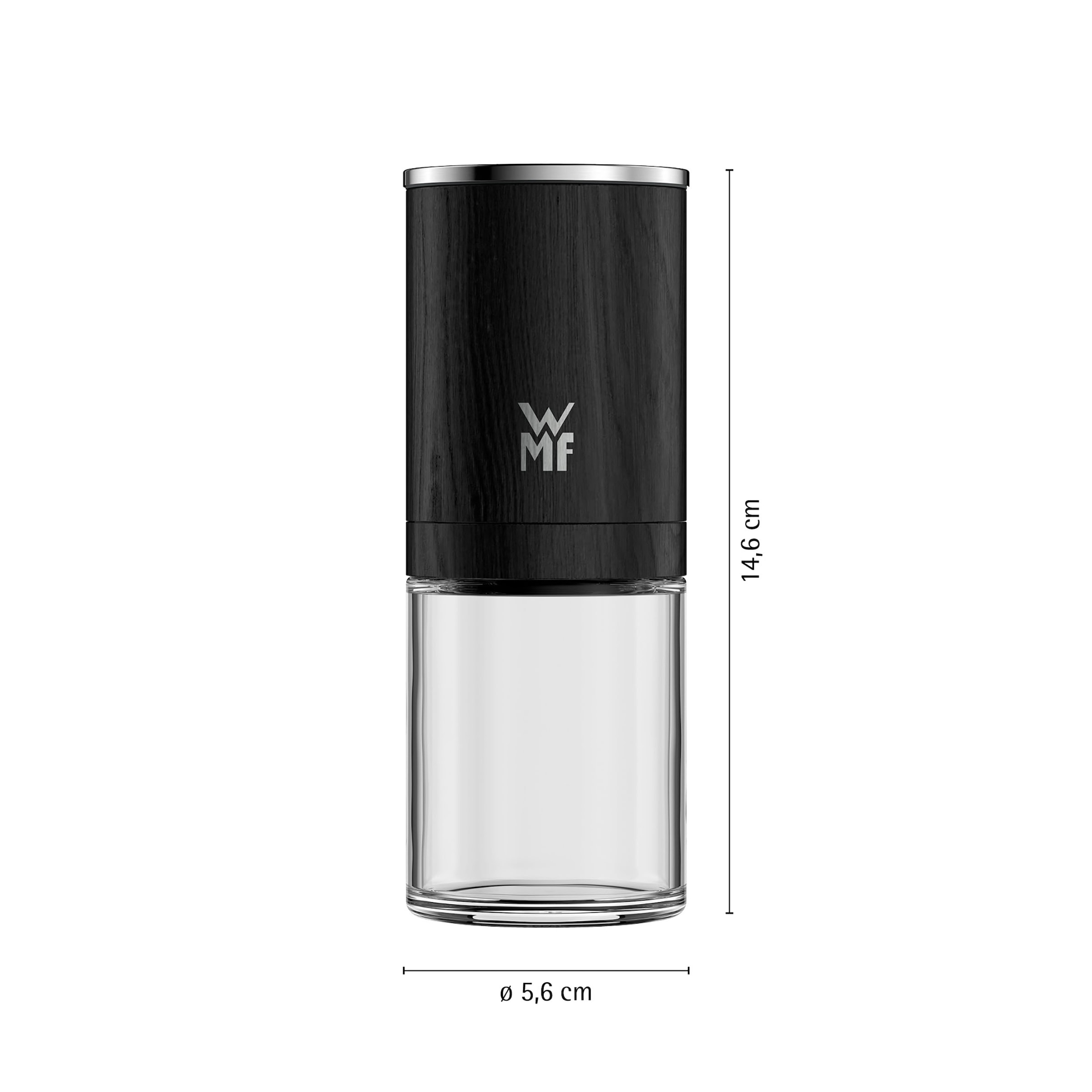 WMF Gewürzmühle »Nature« Keramikmahlwerk, einstellbarer Mahlgrad, Deckel, transparentes Glas