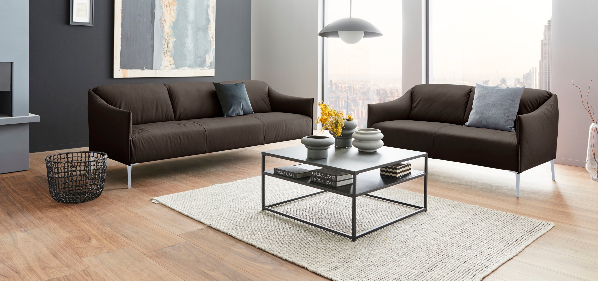 W.SCHILLIG 3-Sitzer »sally«, mit Metallfüßen in Silber matt, Breite 224 cm