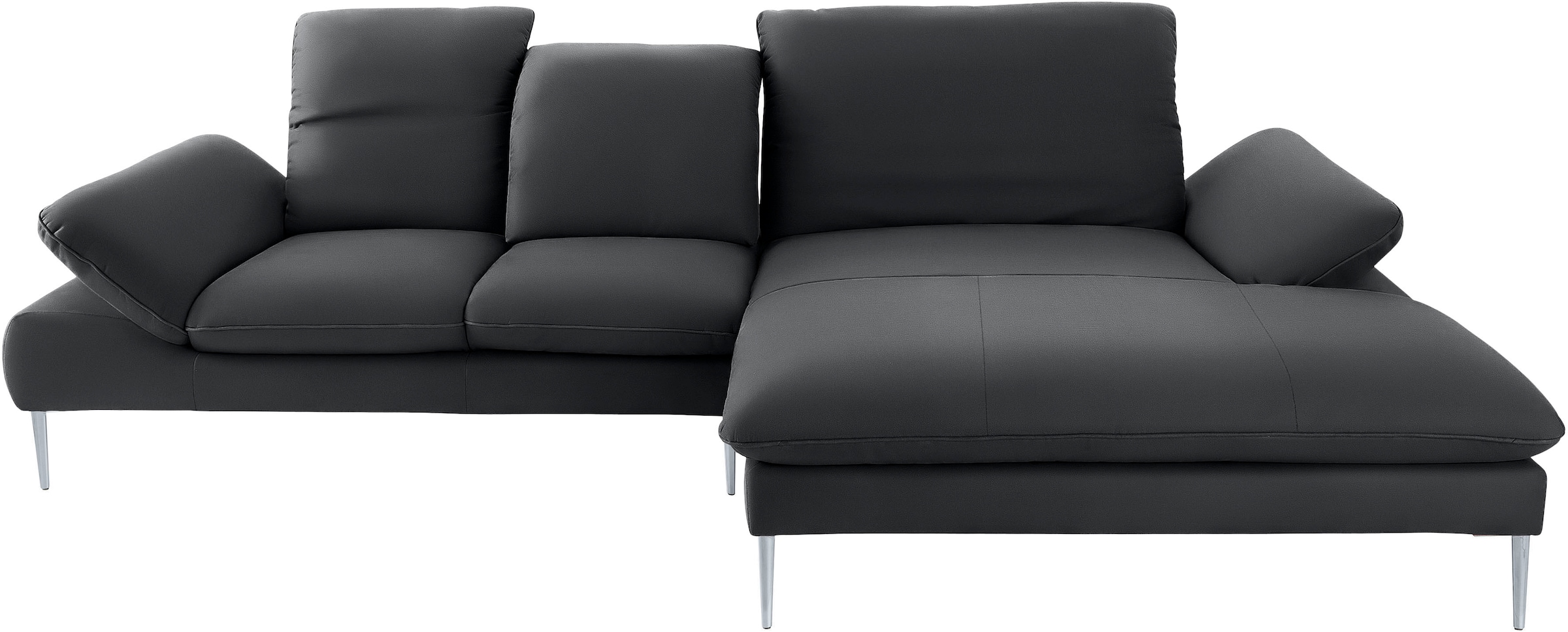 W.SCHILLIG Ecksofa »enjoy&MORE, Designsofa, elegant und bequem, L-Form«, mit Sitztiefenverstellung, Füße silber matt, Breite 310 cm