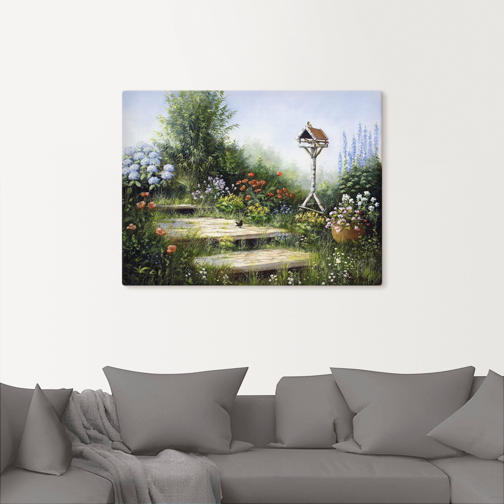 Artland Leinwandbild »Lieder der Vögel«, Garten, (1 St.), auf Keilrahmen gespannt