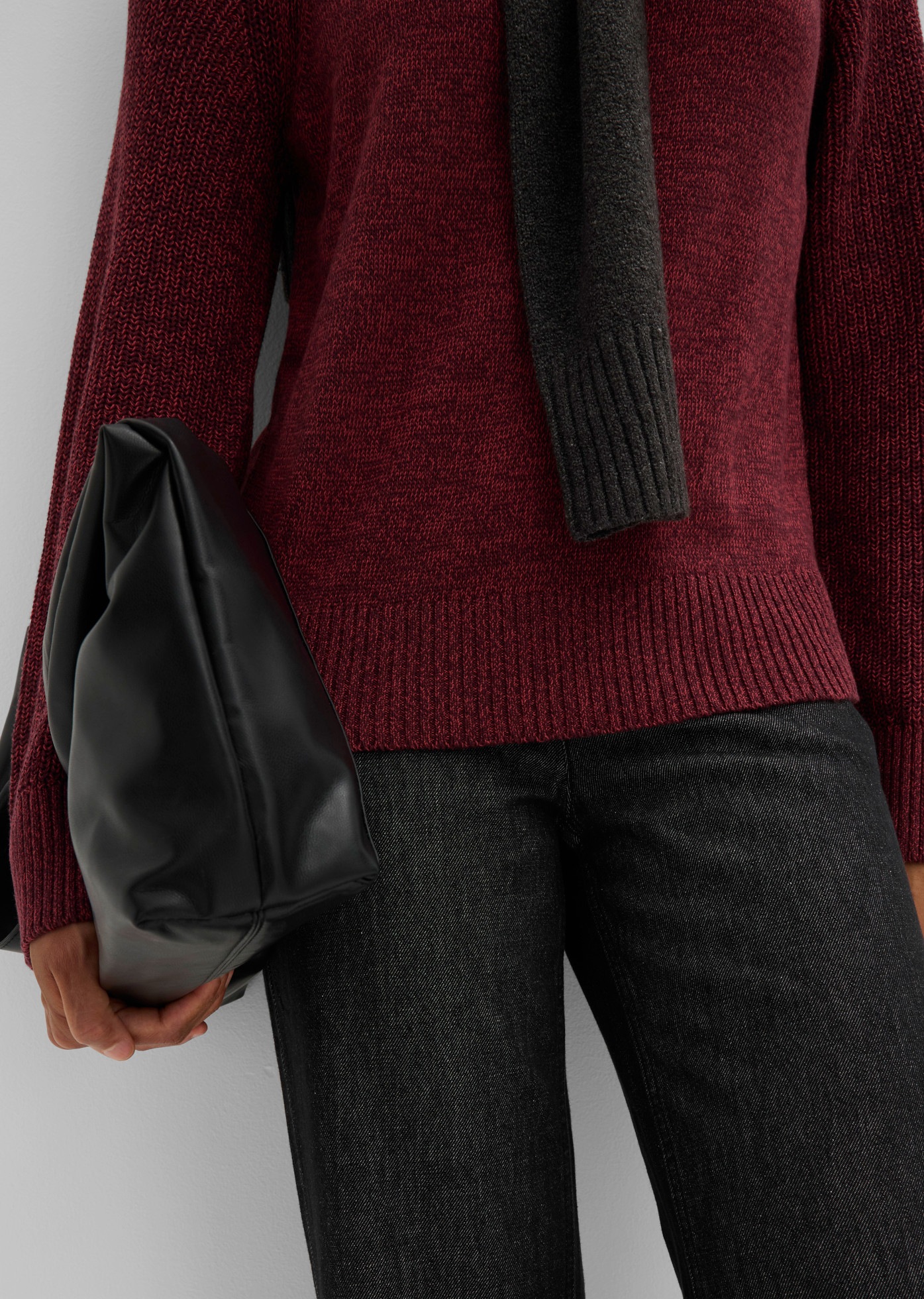 bonprix Strickpullover Loose Fit, aus Baumwolle und Polyacryl, mit Stehkragen