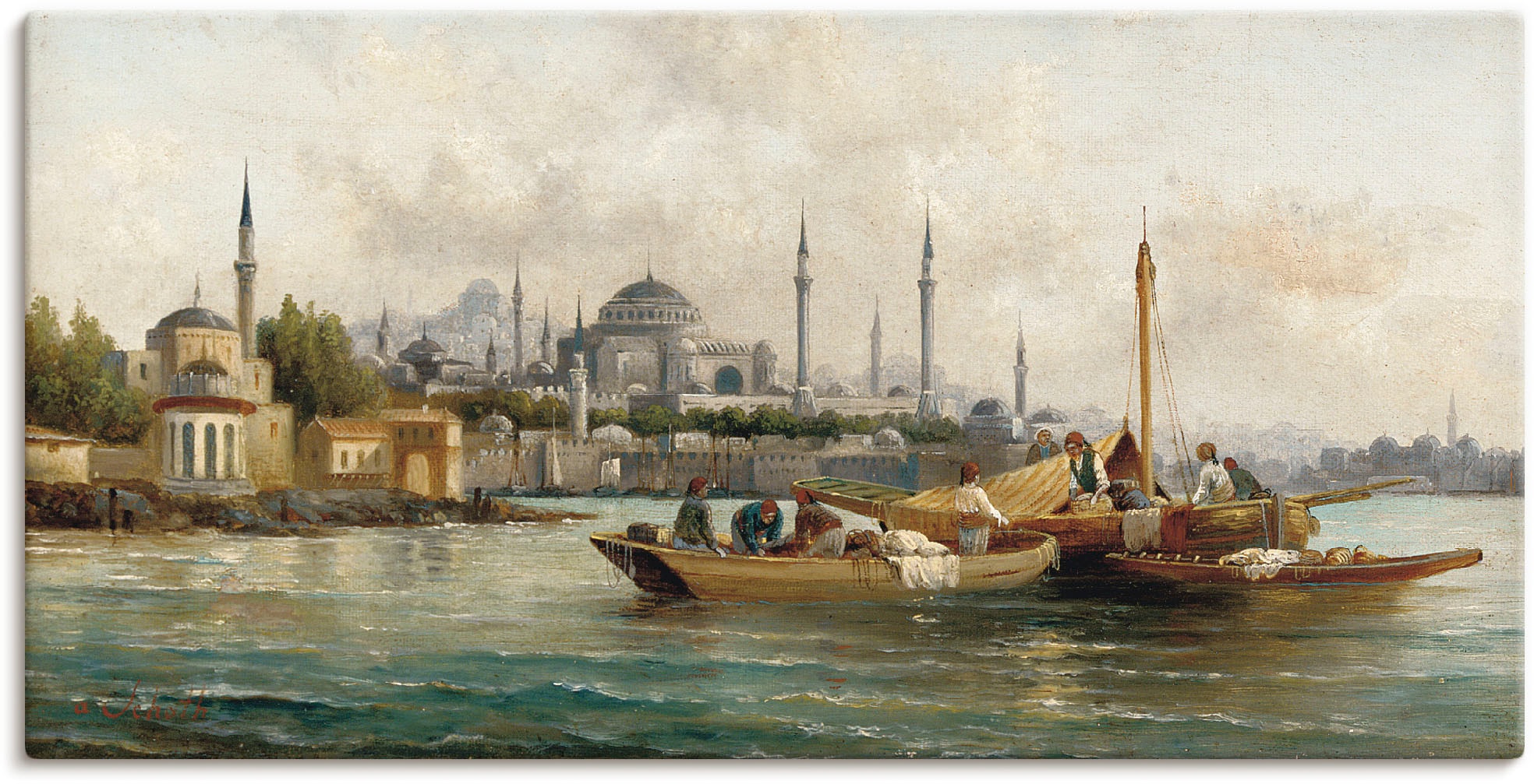 Artland Wandbild »Handelsschiffe vor Hagia Sophia«, Boote & Schiffe, (1 St.),  als Leinwandbild, Wandaufkleber oder Poster in versch. Größen bestellen |  BAUR