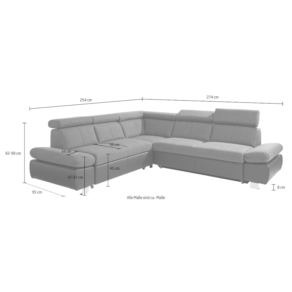 exxpo - sofa fashion Ecksofa »Happy, L-Form«