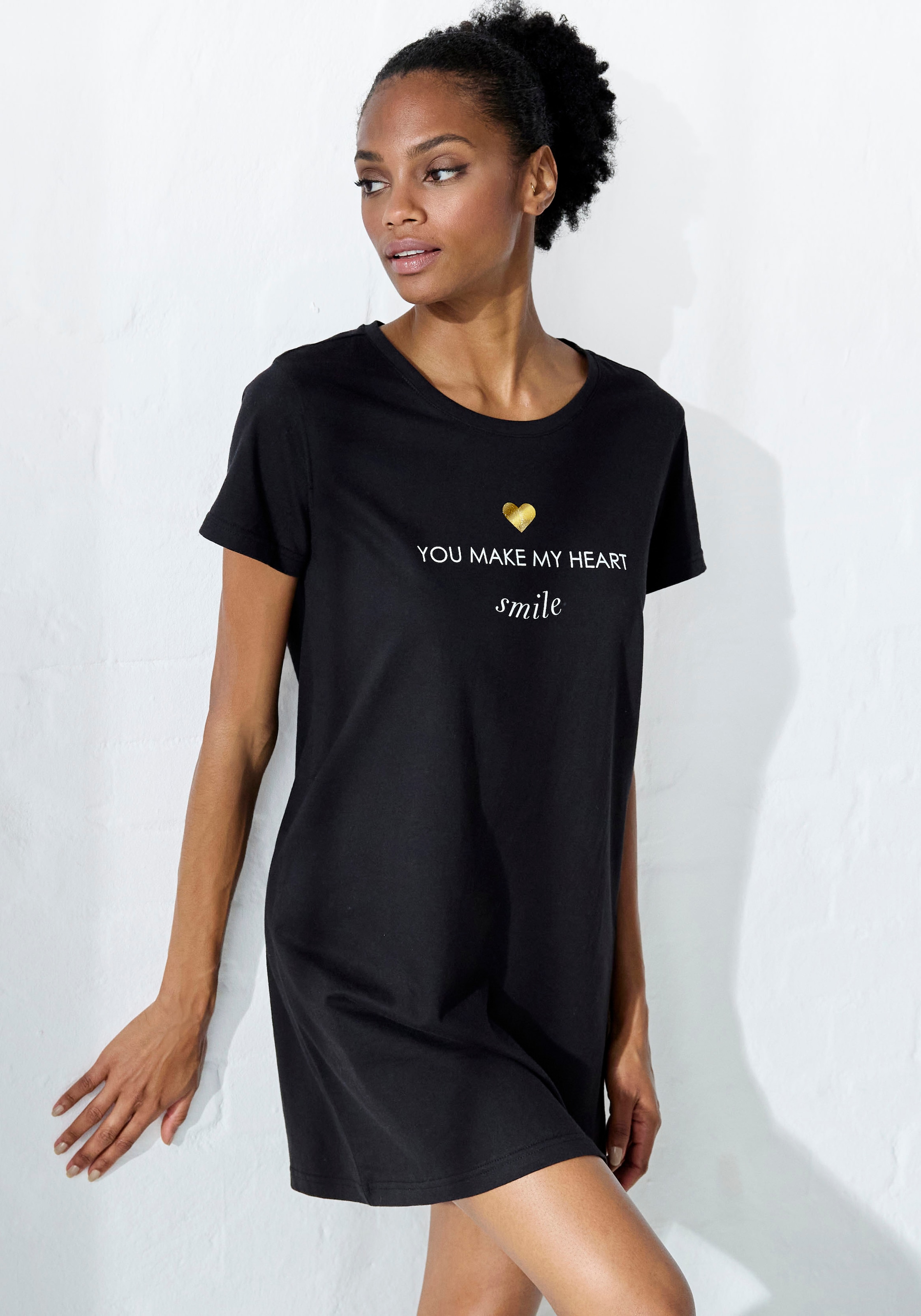 Vivance Dreams by Lascana Sleepshirt mit Foliendruck