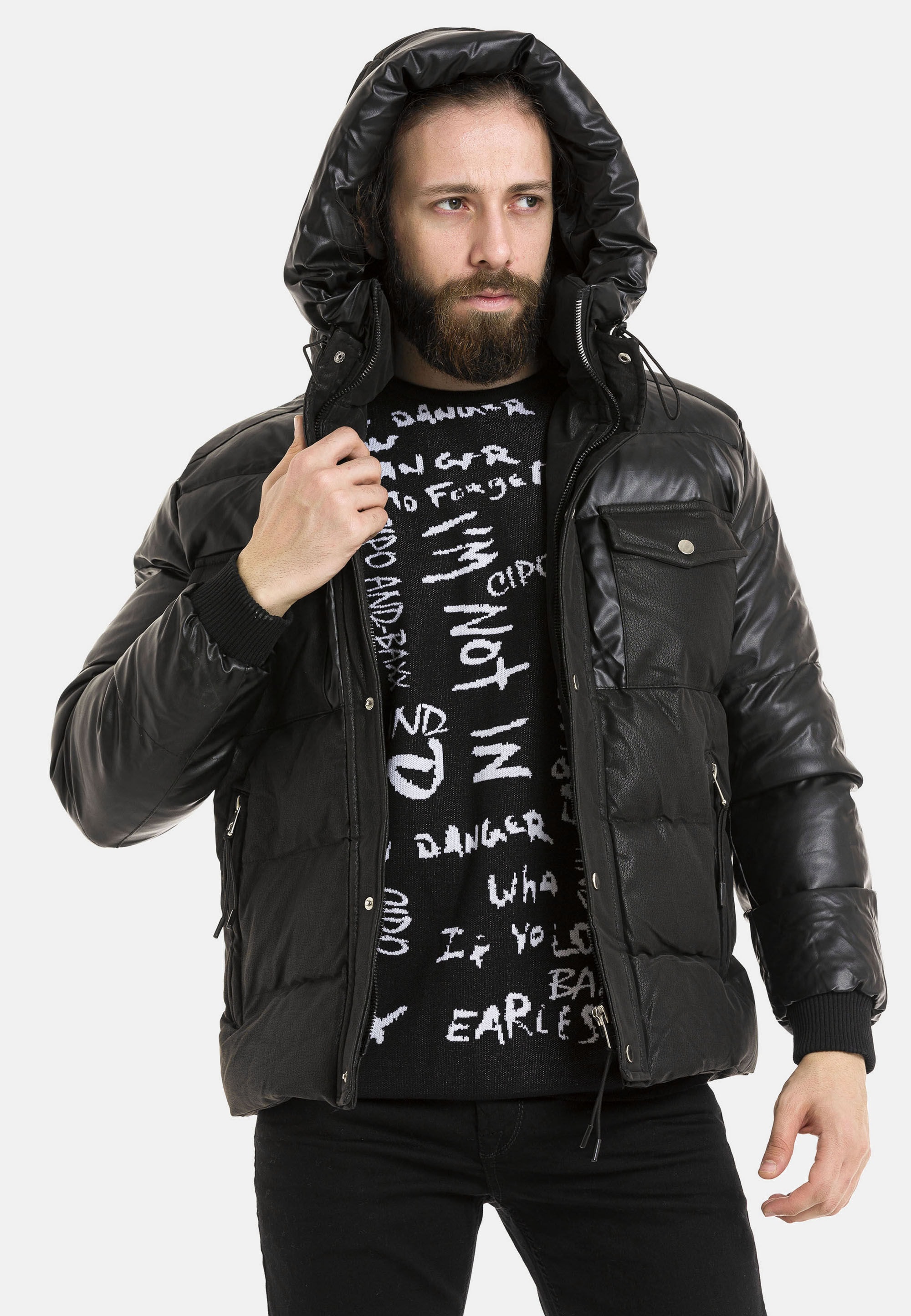 Cipo & Baxx Winterjacke »Jacke«, mit Kapuze, mit Kapuze