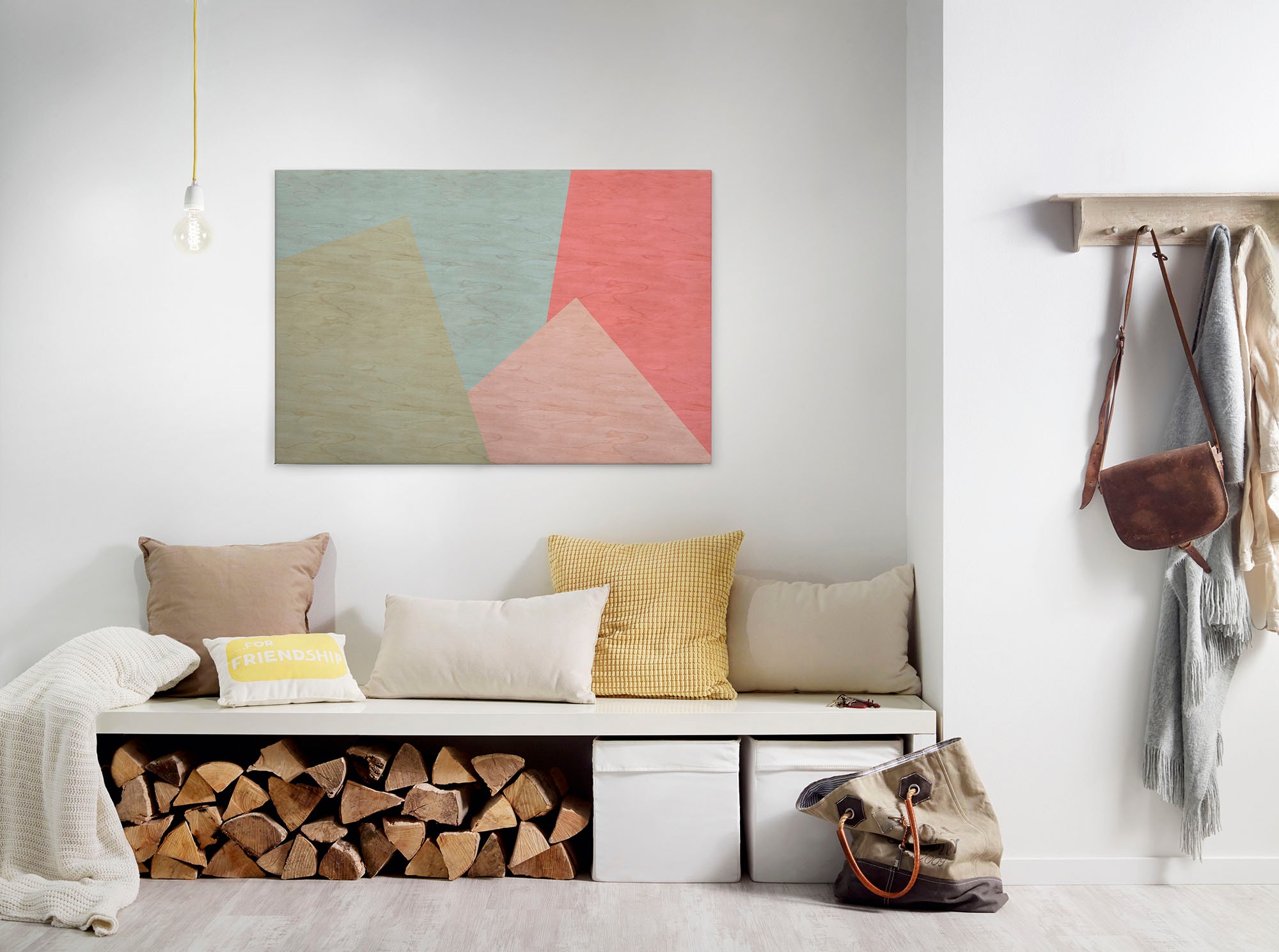 A.S. Création Leinwandbild "inlay" Abstrakt Kunst 1 Stk. tlg. Keilrahmen Farben Bunt Grafisch Abstrakt Leinwand-Bild Wohnzimmer Wand