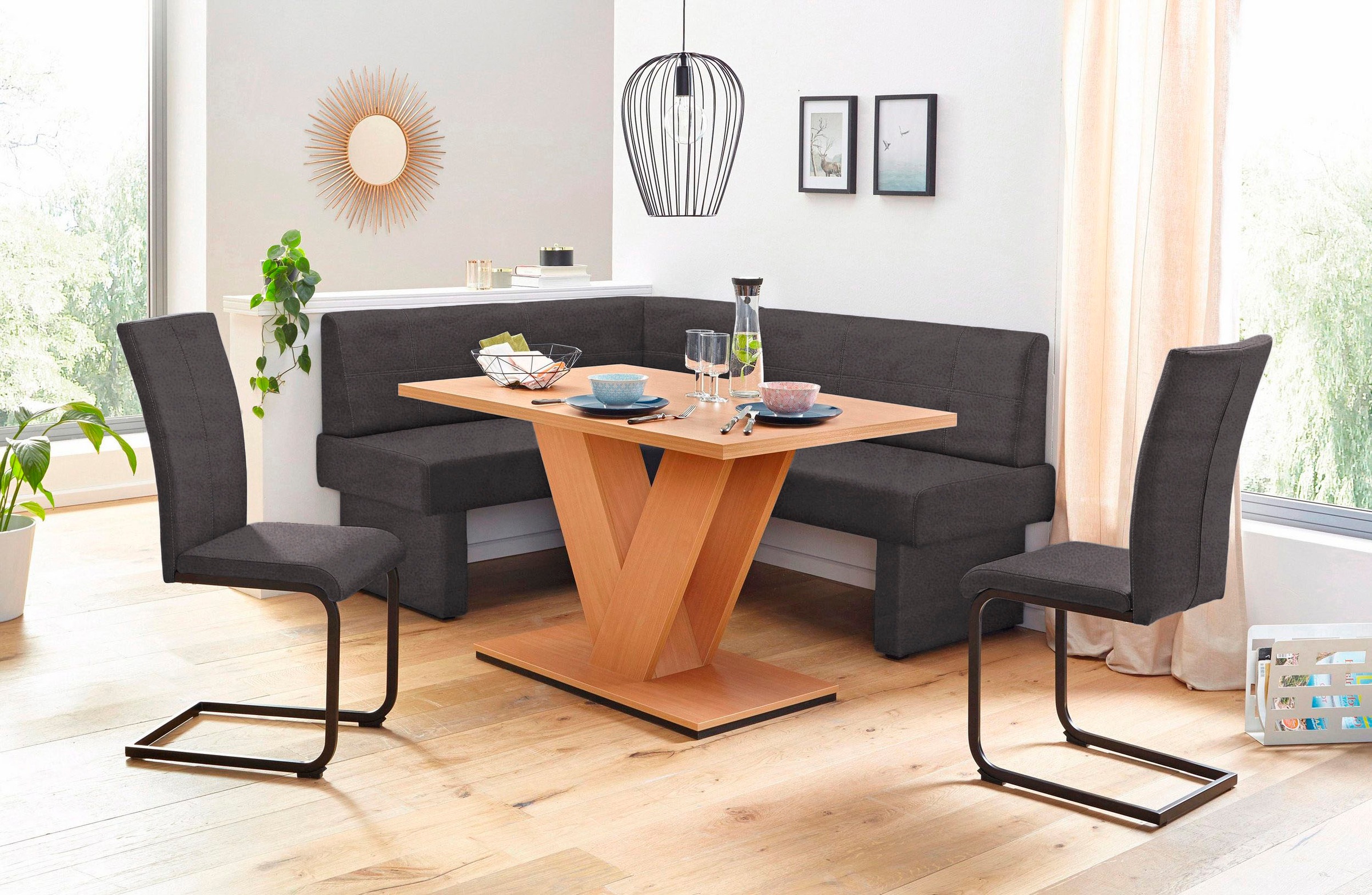 Home affaire Freischwinger "Nils" (Set) 2 Stk. Microfaser VINTAGE Stuhl bel günstig online kaufen