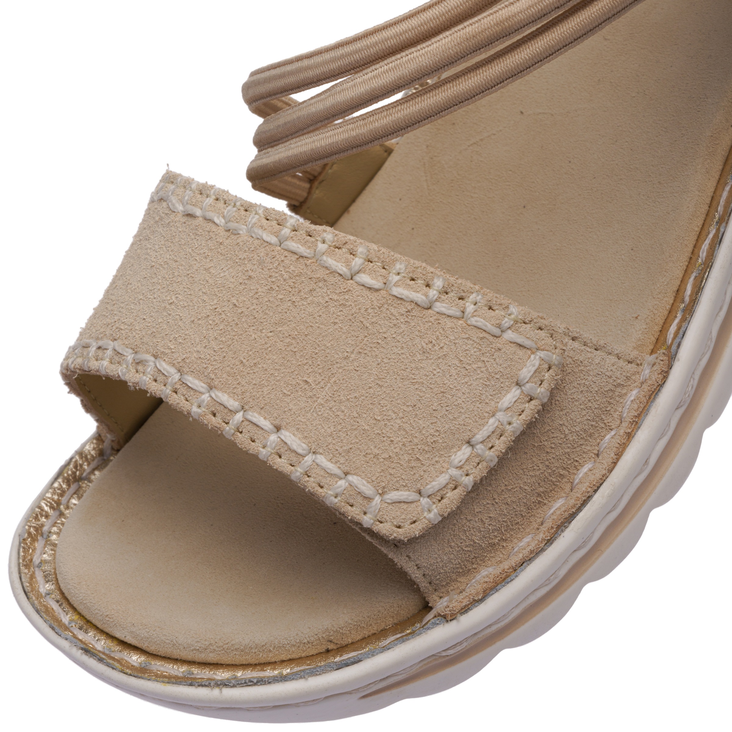 Keilsandalette ARA "TAMPA", Damen, Gr. 40, sand, goldfarben, Glattleder, Veloursleder, metallic, Schuhe, Riemchensandale, Sommerschuh in bequemer Weite G (= weit) 2