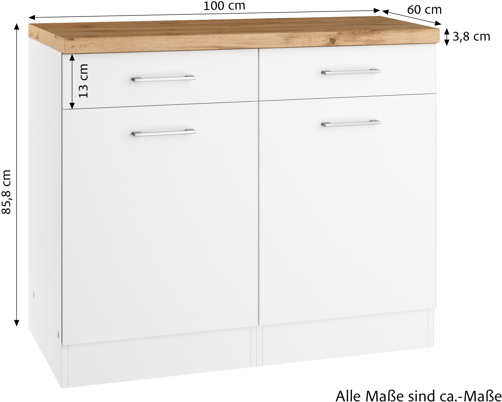 KOCHSTATION Unterschrank »KS-Milan«, HELD Möbel, Unterschrank 100 cm, matte oder hochglänzende Fronten