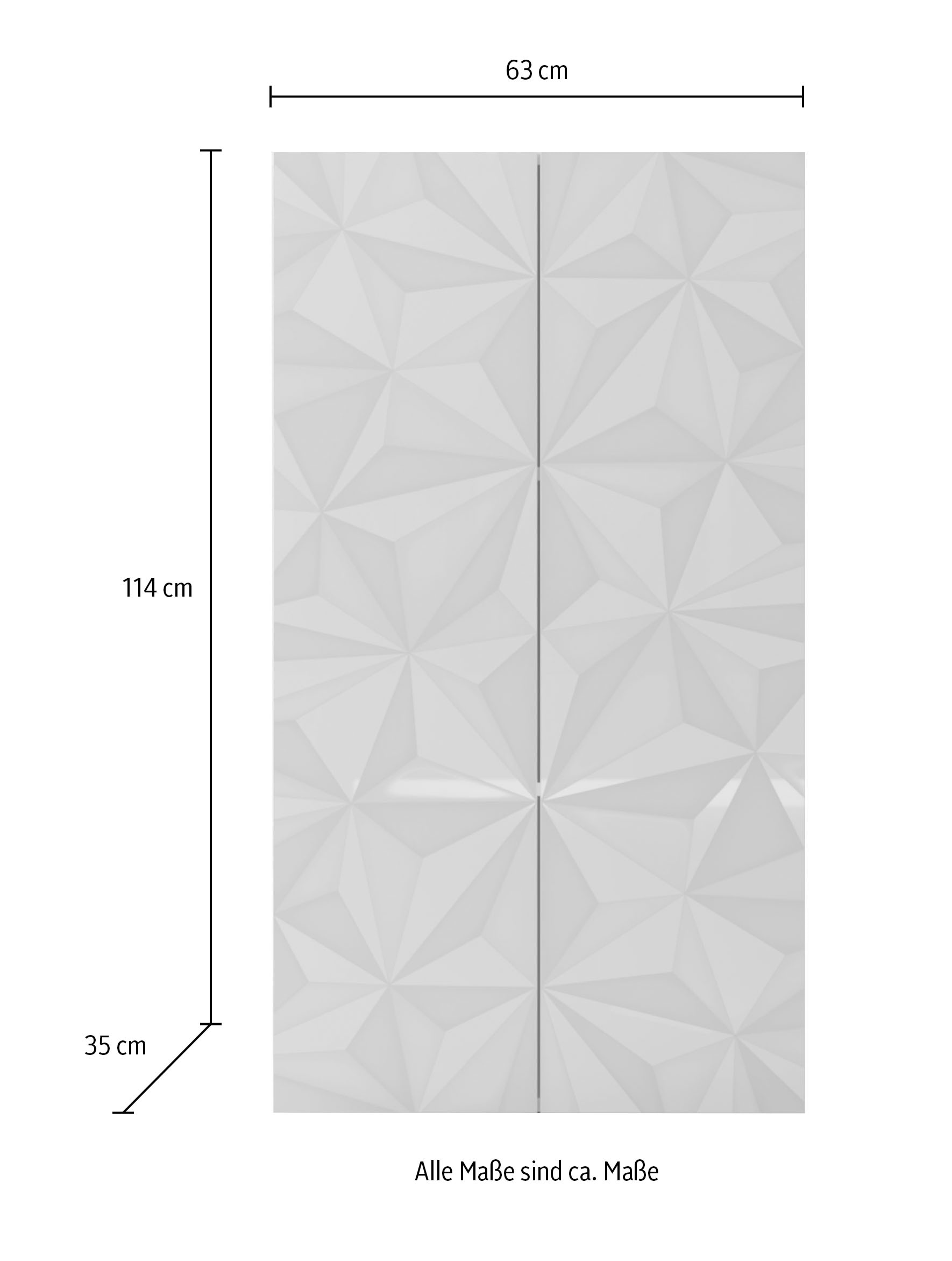 INOSIGN Aktenschrank »Prisma, Breite 63 cm, Höhe 114 cm, 2 Türen (2 Einlegeböden)«, Büroschrank, Mehrzweckschrank, Front mit Siebdruck