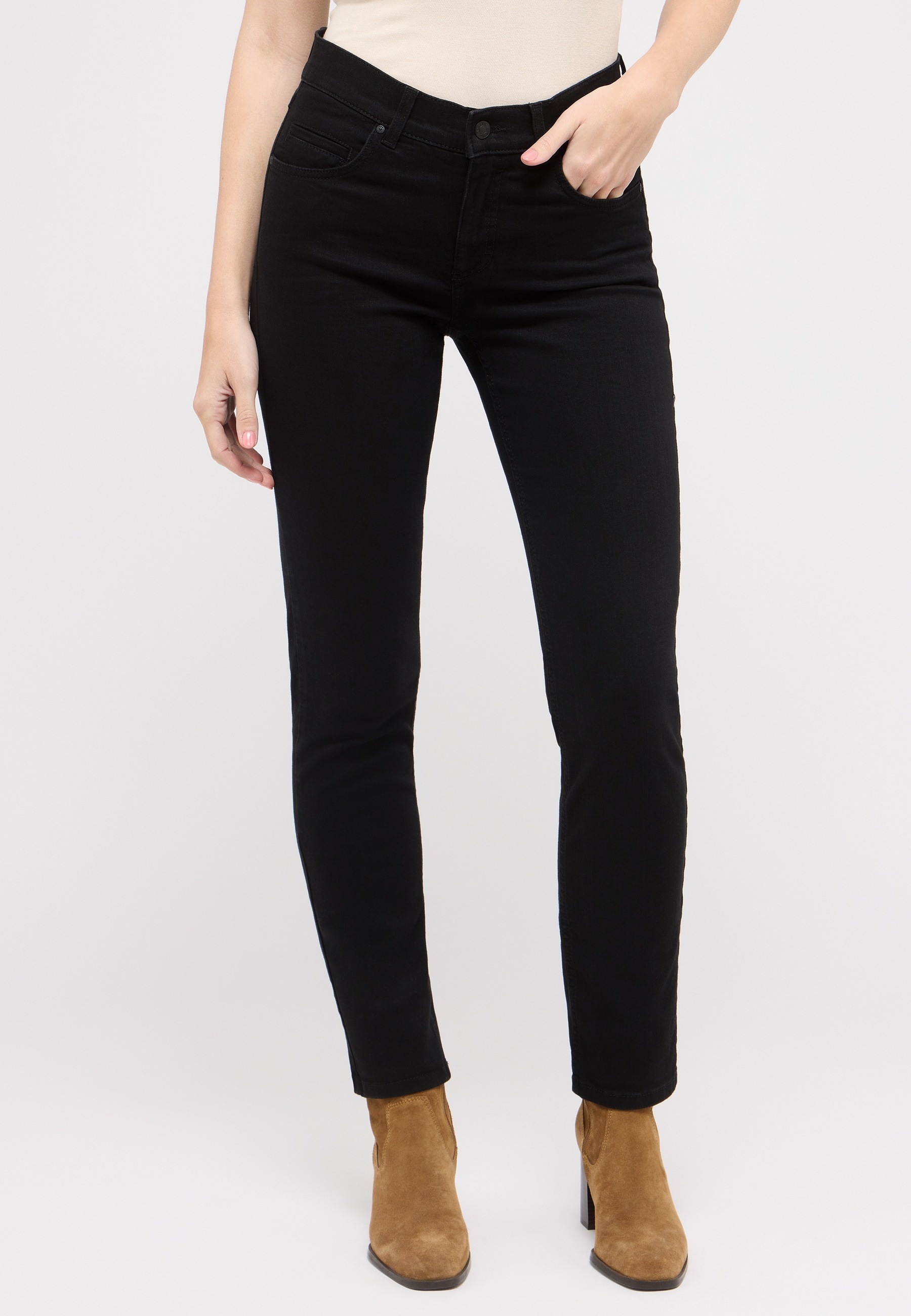 Angels Straight-Jeans "Cici" Straight-Schnitt, Slim Fit Passform, Aus Baumwollmischung