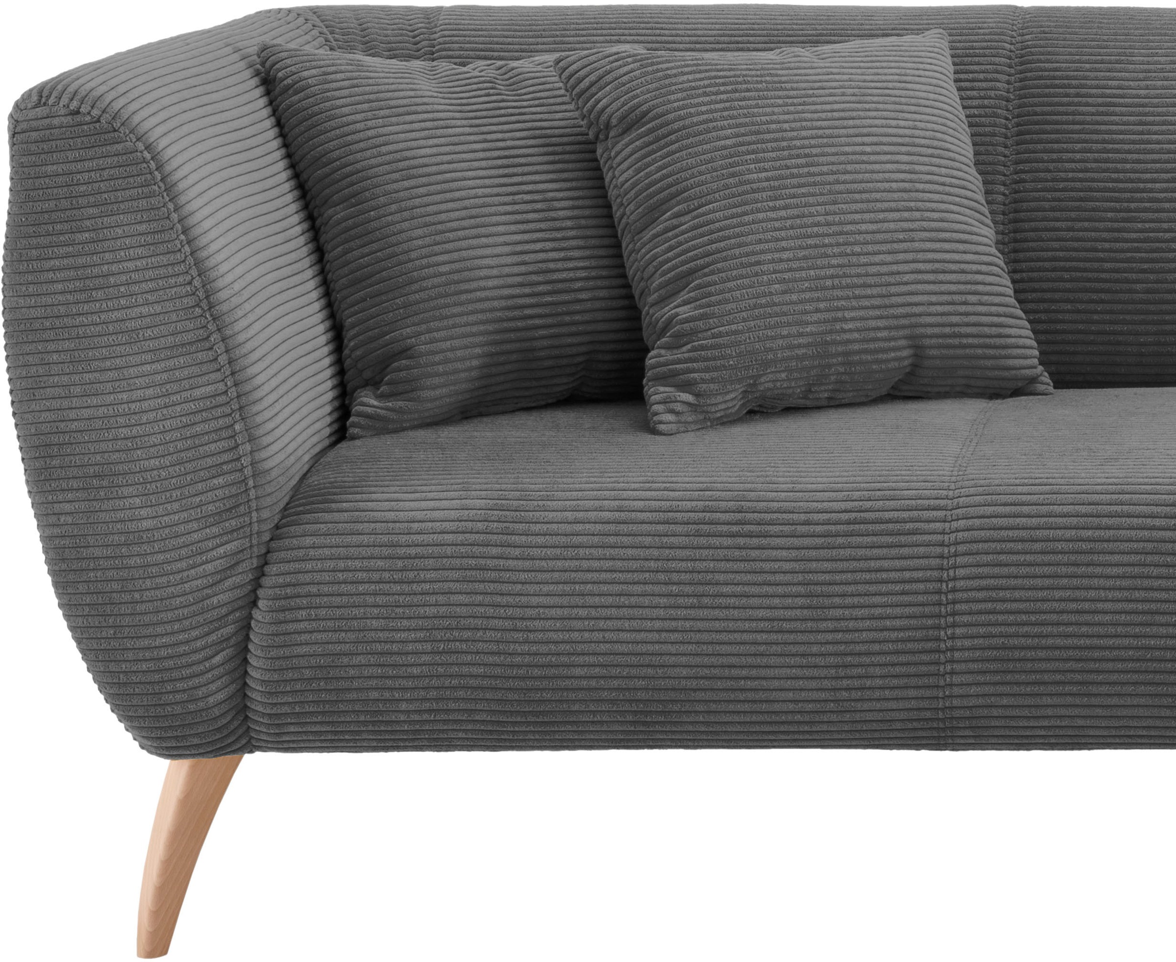 INOSIGN Ecksofa »Colori L-Form«, Holzfußfarbe wählbar, inkl. 4x Zierkissen