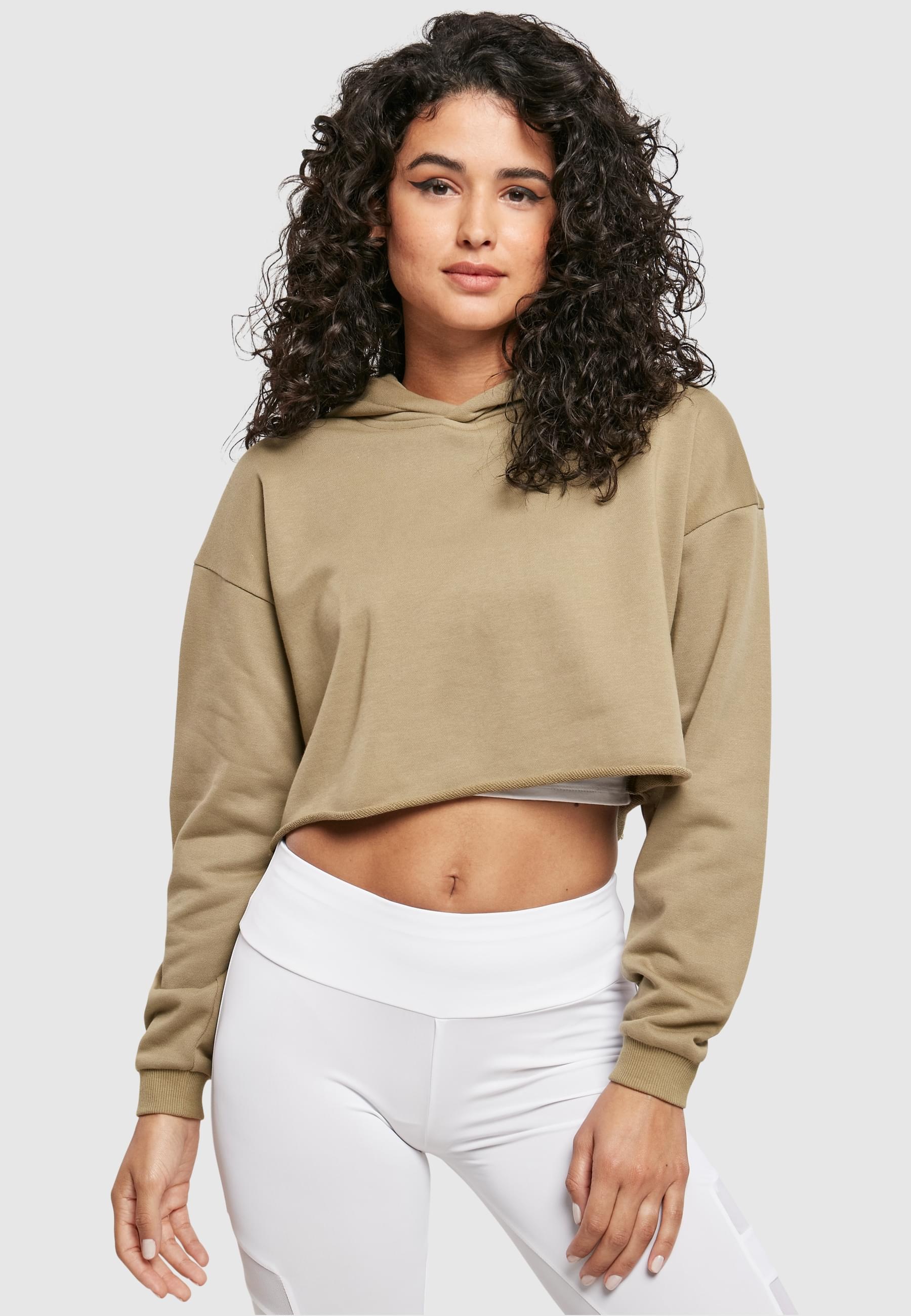 URBAN CLASSICS Rundhalspullover »Urban Classics Damen Ladies Oversized Cropped Hoody«, (1 tlg.)