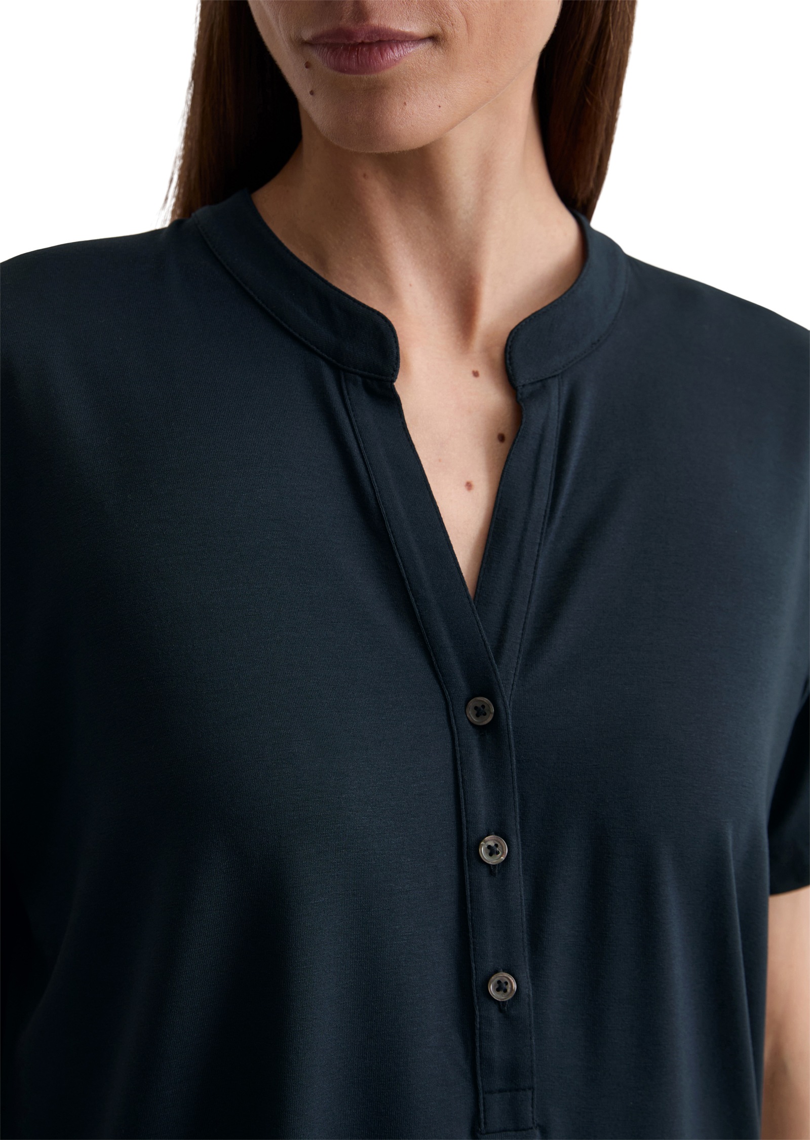 Marc O'Polo Stehkragenshirt, mit Knopfleiste