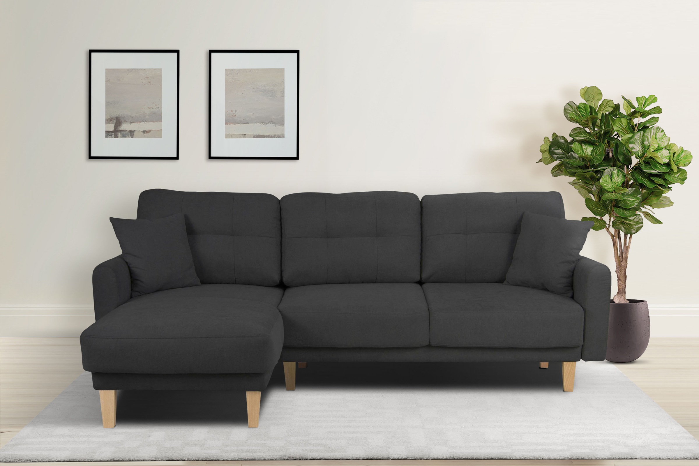 Home affaire Ecksofa "TRIPLO optionale Schlafsofa mit Bettkasten, Maße B/T/ günstig online kaufen