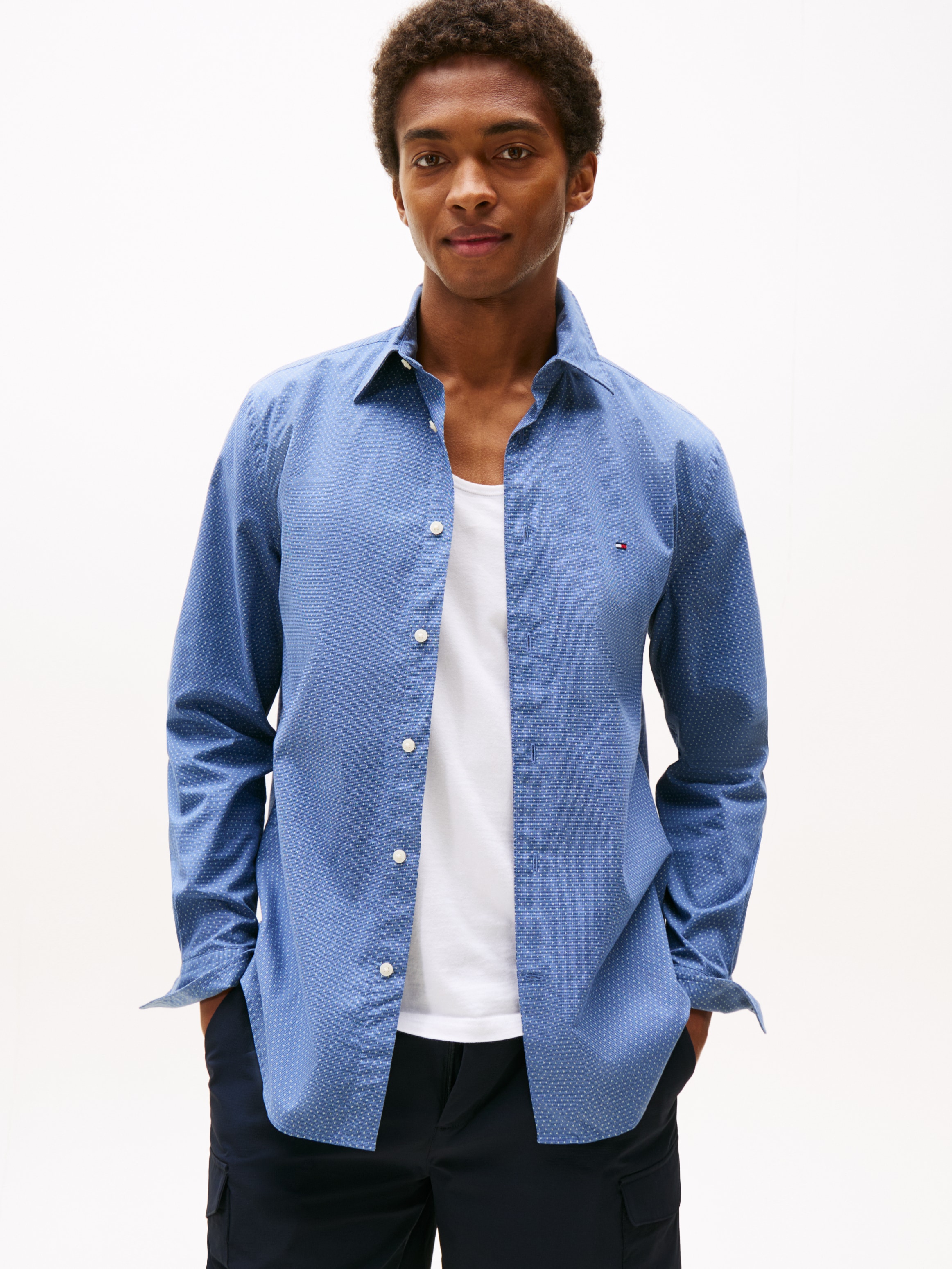 Tommy Hilfiger Langarmhemd "FLEX POPLIN MINI PRINT RF SHIRT", regular fit, günstig online kaufen