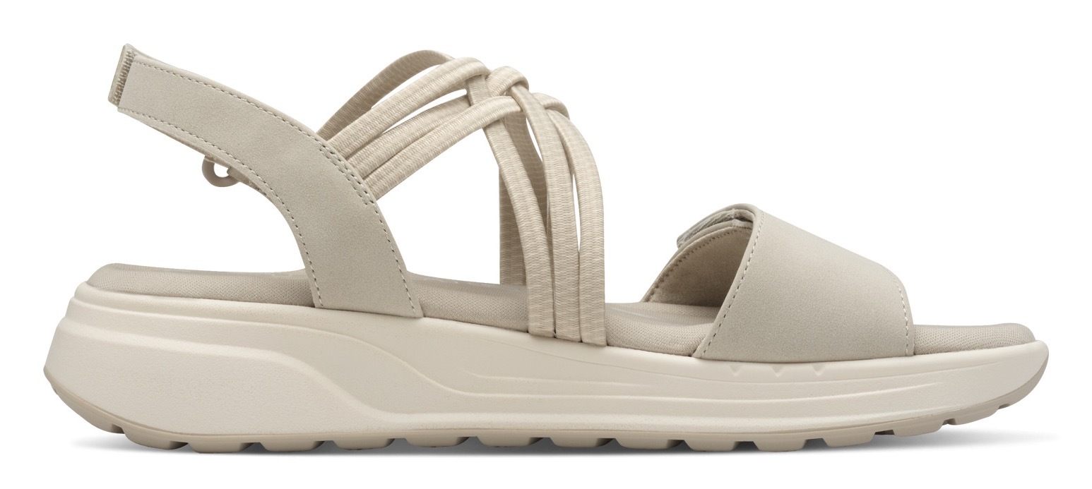 Tamaris Keilsandalette, Plateau, Bequemschuh, Sandale mit elastischen, überkreuzten Riemchen