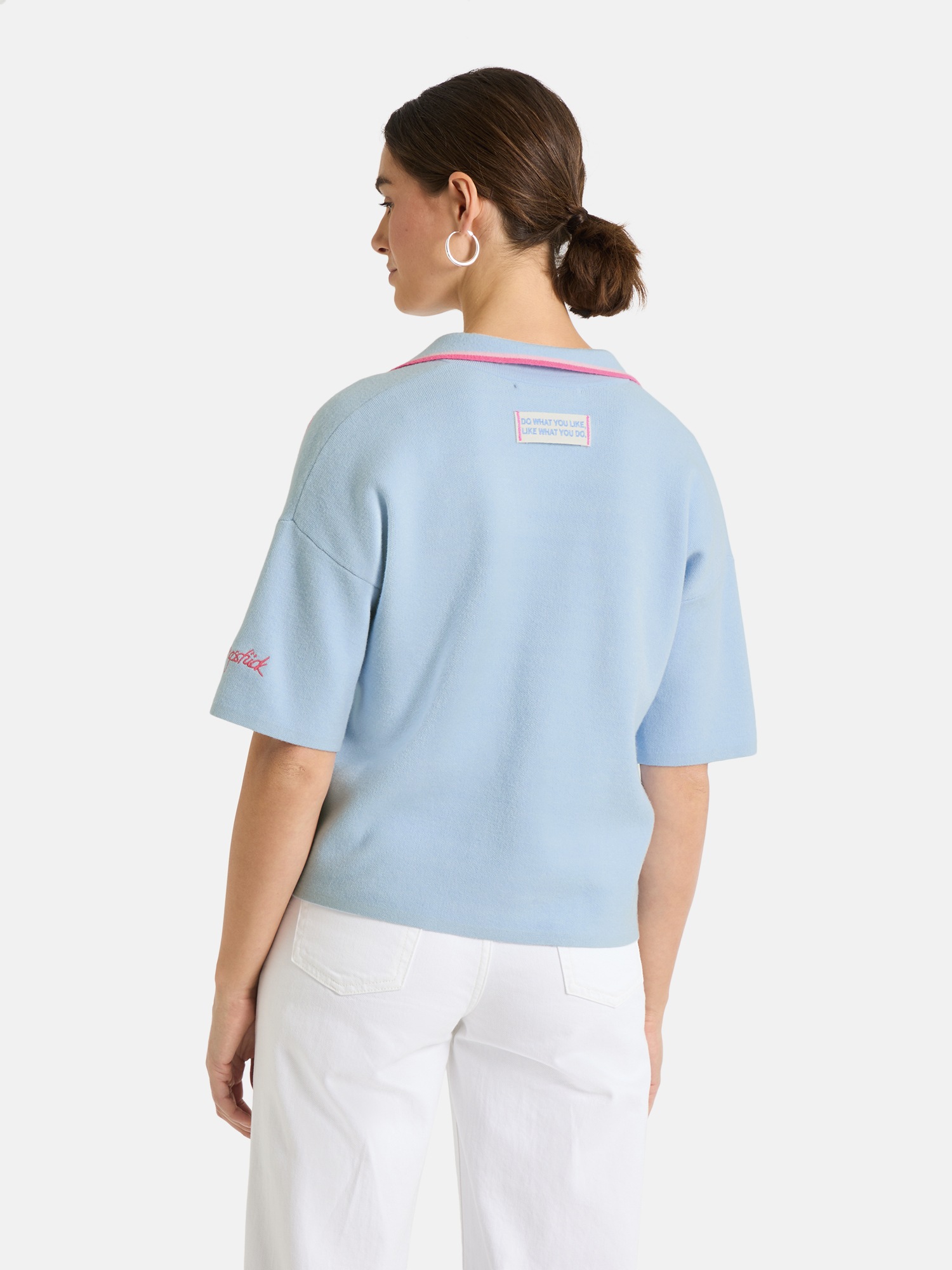 Lieblingsstück Polokragenpullover "TainaL" mit floraler Pailletten-Applikat günstig online kaufen