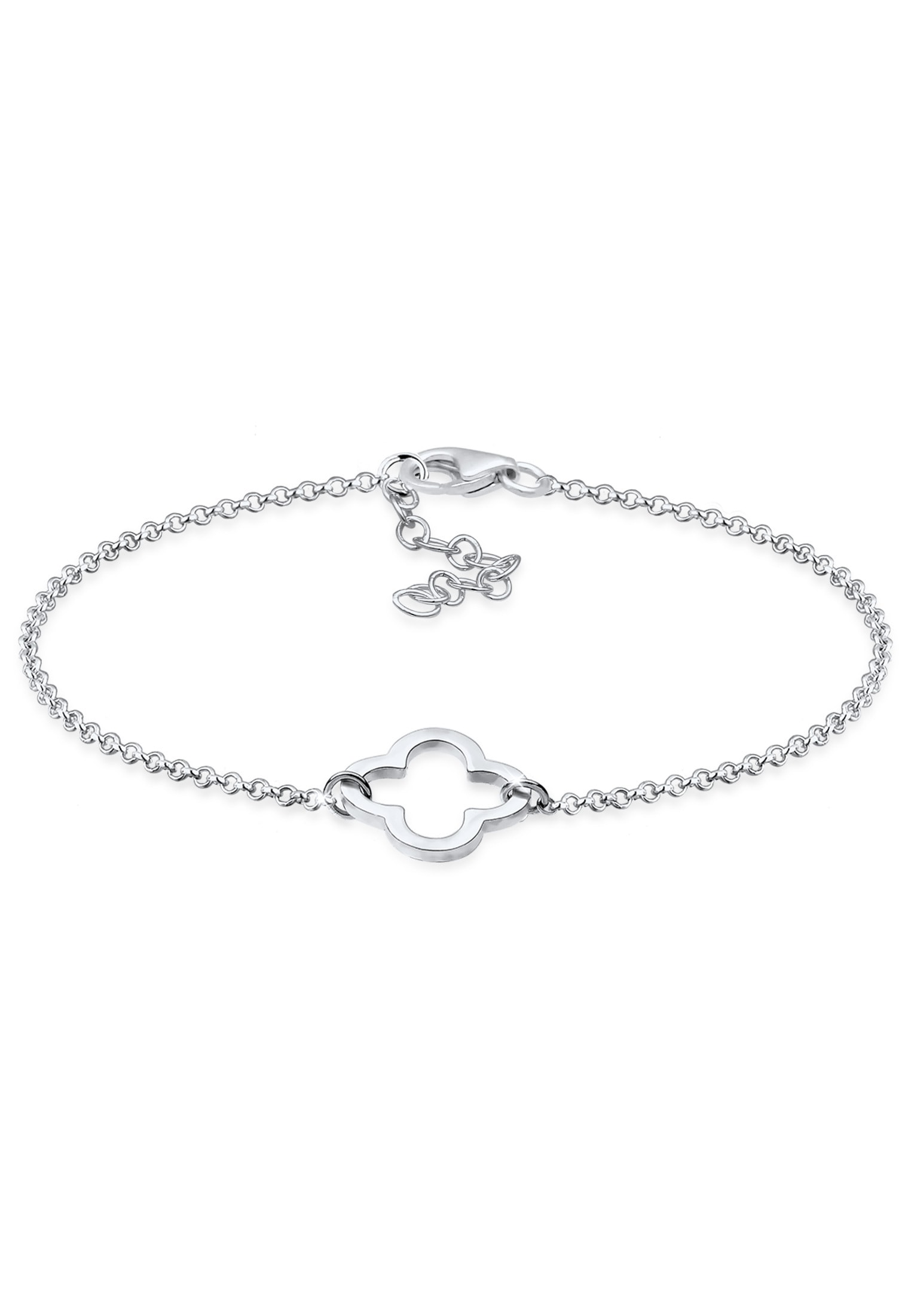 ELLI Damen Armband "Kleeblatt Glücksbringer 925 Silber", 19cm, ohne Stein, Silber 925 (Sterlingsilber), silber, Silber 925 (Sterlingsilber), Armbänder
