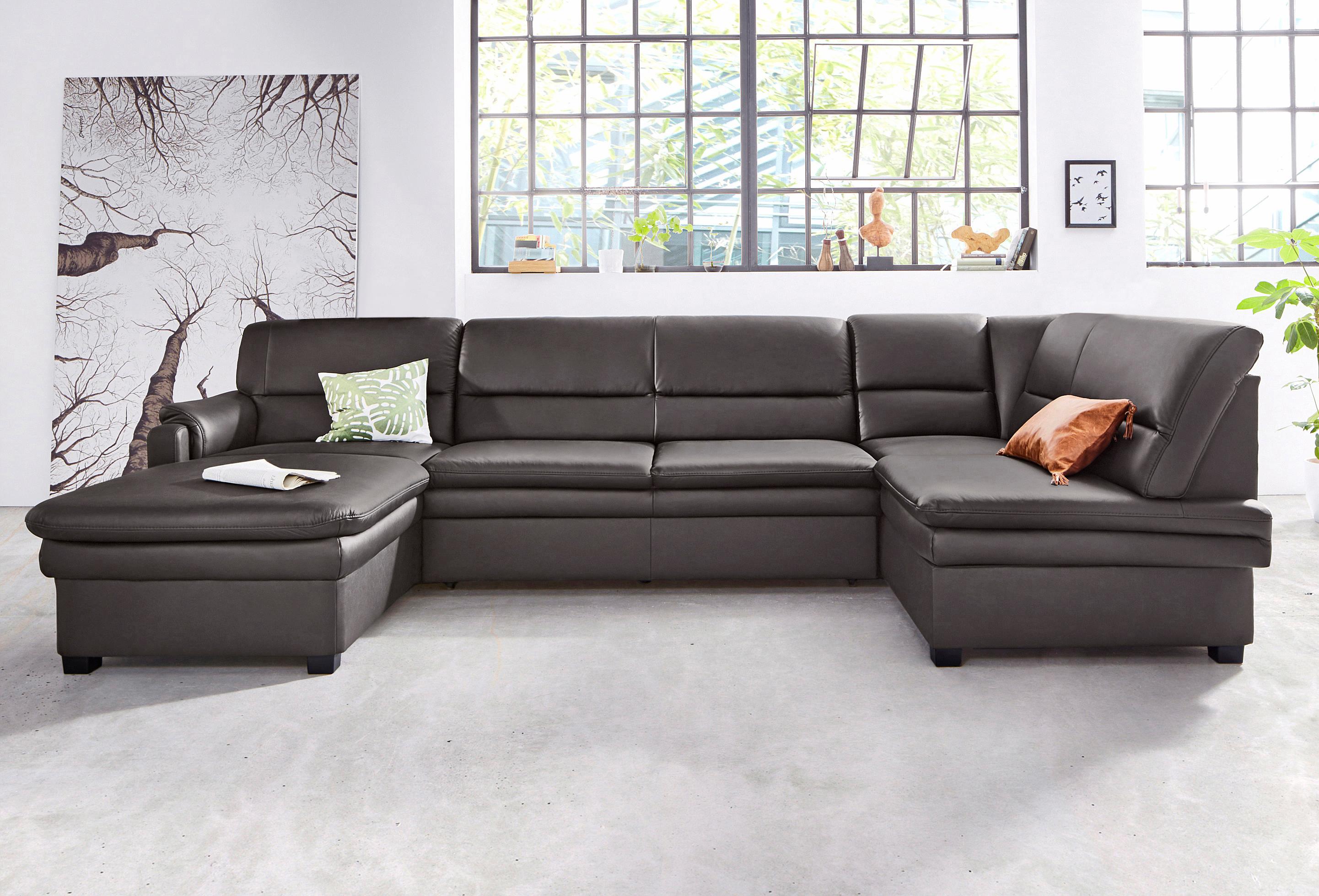 sit&more Wohnlandschaft "Pisa U-Form" mit Federkern, wahlweise mit Schlaffunktion