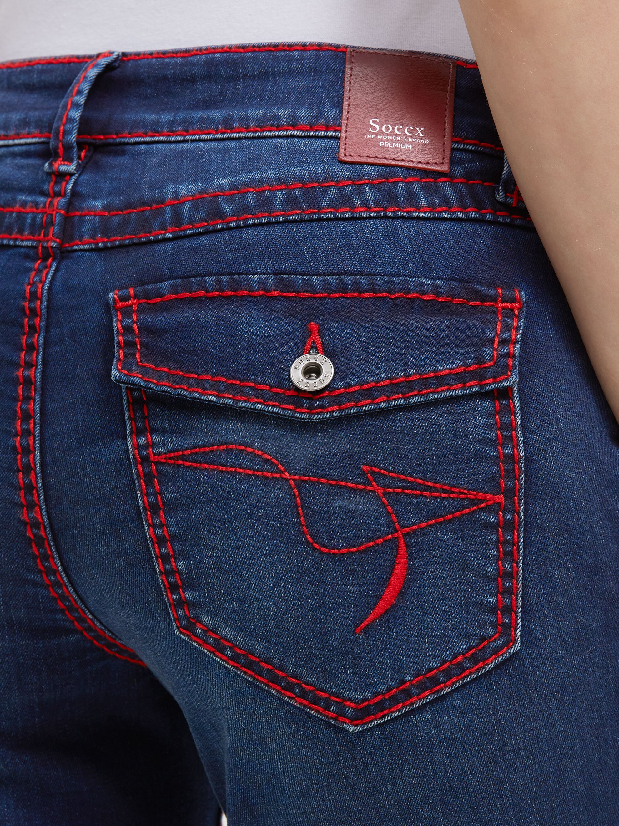 SOCCX Regular-fit-Jeans mit breiten Nähten