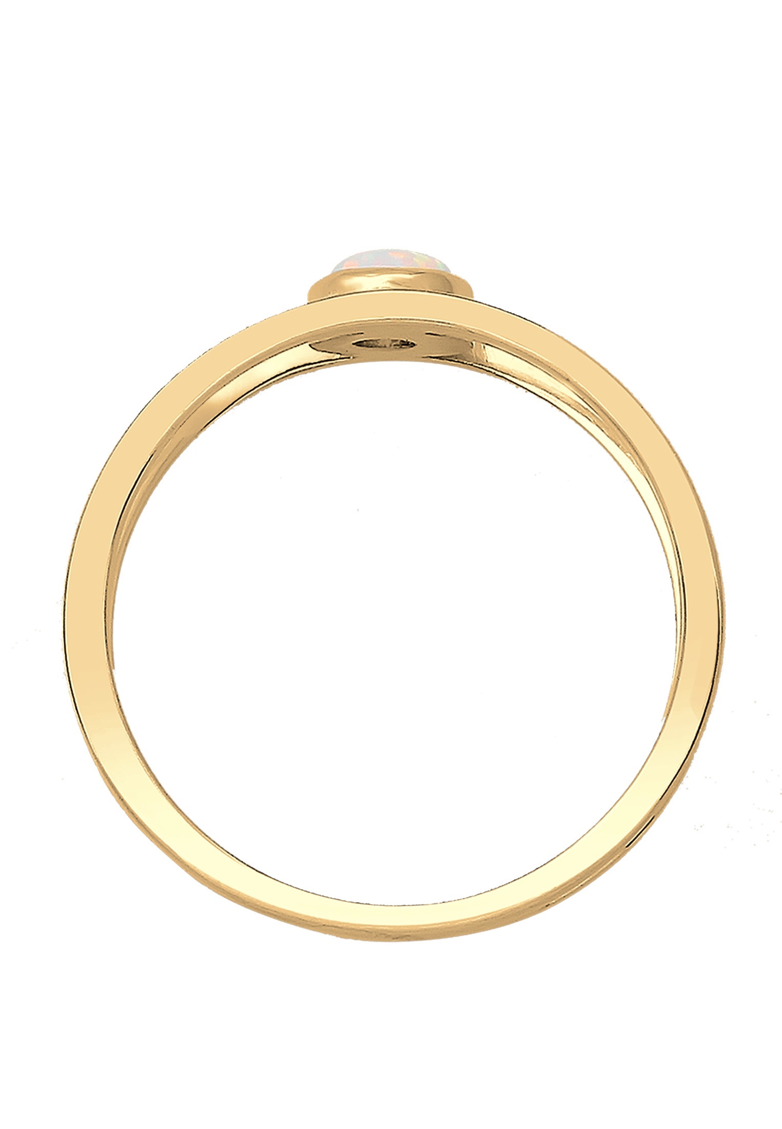 Elli Fingerring »Bandring Zweireihig Synthetischer Opal Weiß 925 Sterling Silber«