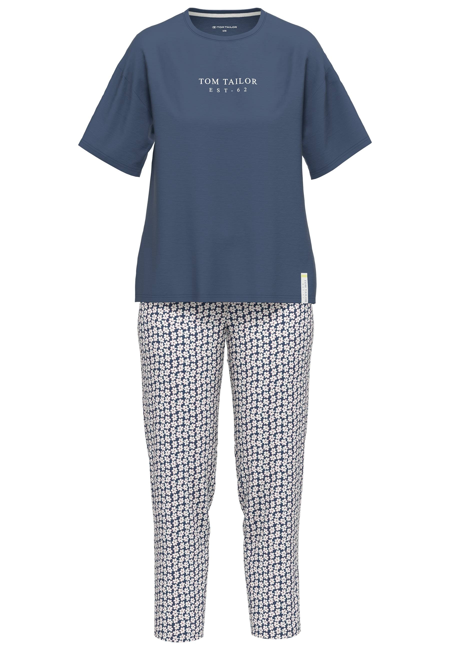 TOM TAILOR Capri-Pyjama, (2 tlg.), Hose mit Blümchenprint günstig online kaufen