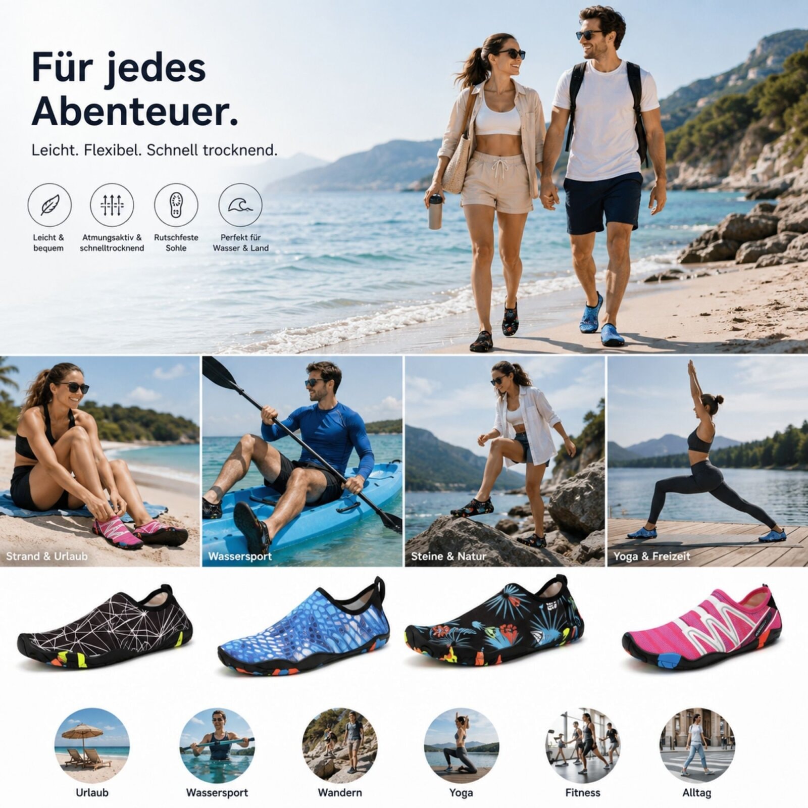 DOTALES Aquaschuh »Aqualite Barfuß-Wasserschuhe, Badeschuhe Damen & Herren«  Minimalschuhe