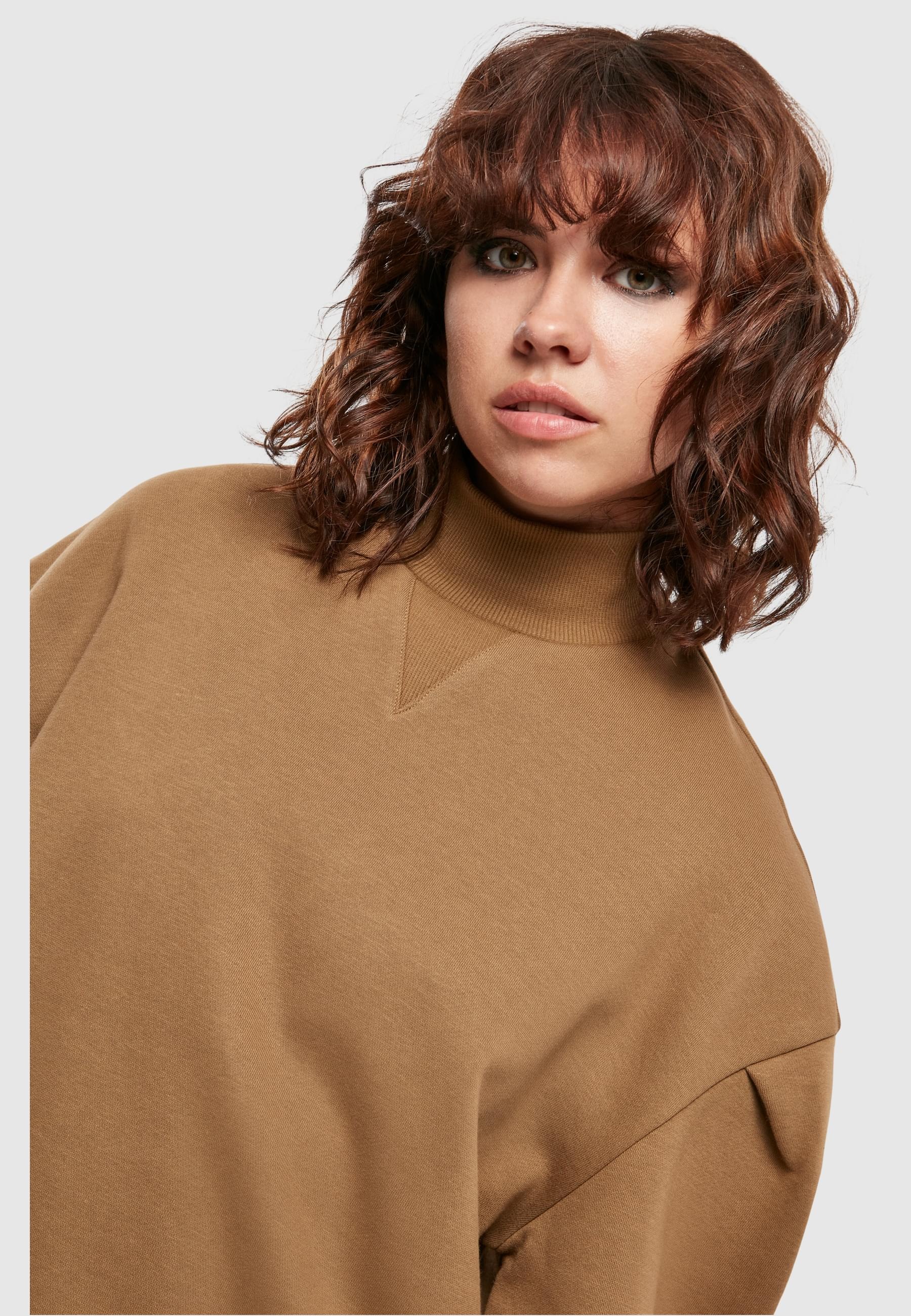 URBAN CLASSICS Sweater »Urban Classics Damen Ladies Turtleneck Crew«, (1 tlg.)