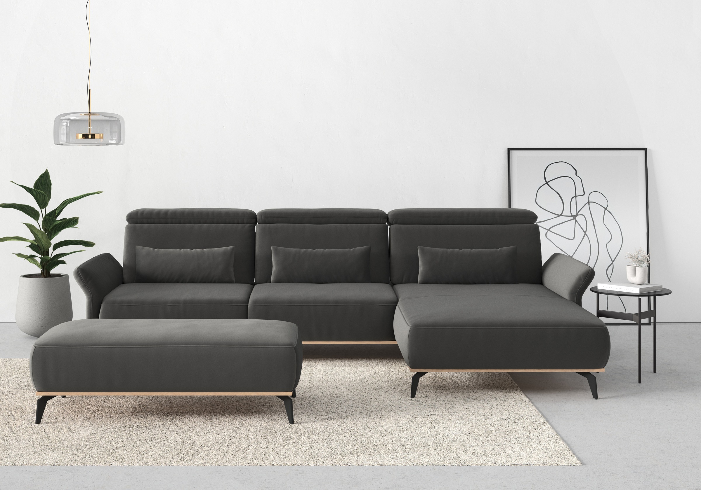 Places of Style Ecksofa "Fjord L-Form", massiv, wahlweise mit Armlehnfunkti günstig online kaufen