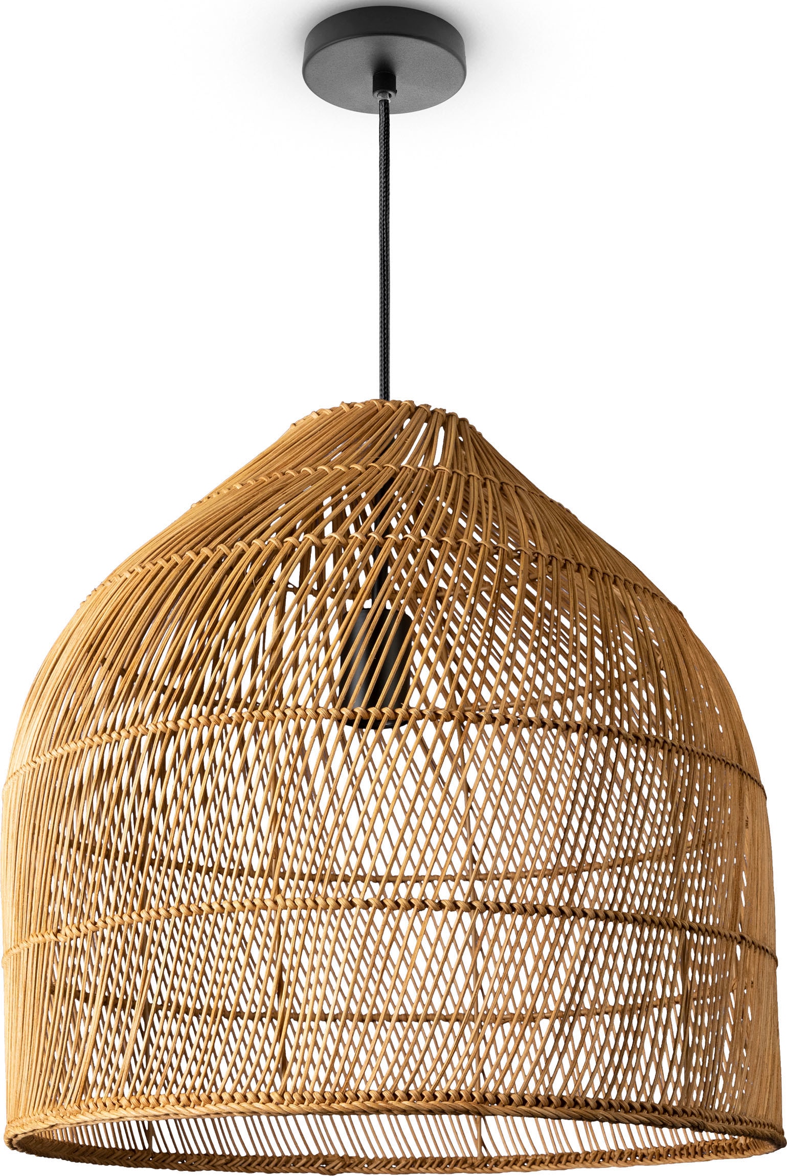 Paco Home Pendelleuchte Deckenlampe Wohnzimmer Pendelleuchte Korblampe Natur Boho | BAUR Rattan »LINNU«