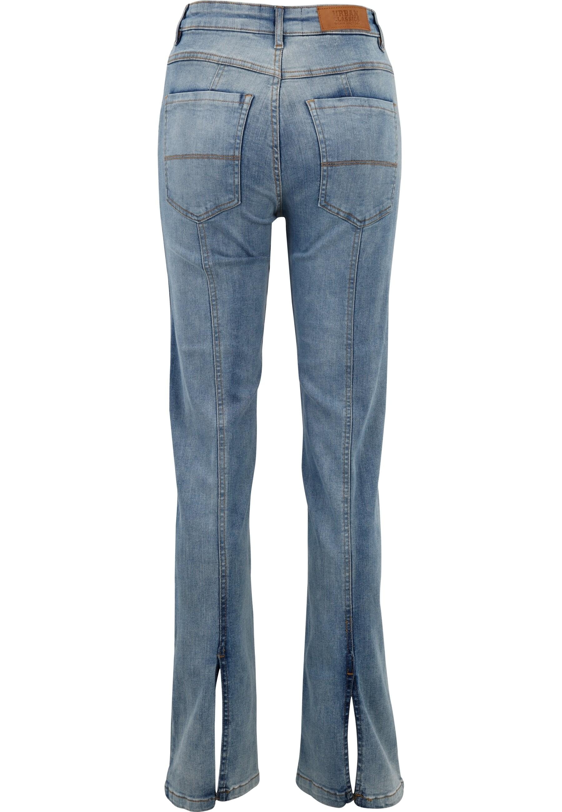 URBAN CLASSICS Bequeme Jeans »Urban Classics Damen Ladies High Waist Straight Slit Denim Pants«, (1 tlg.)