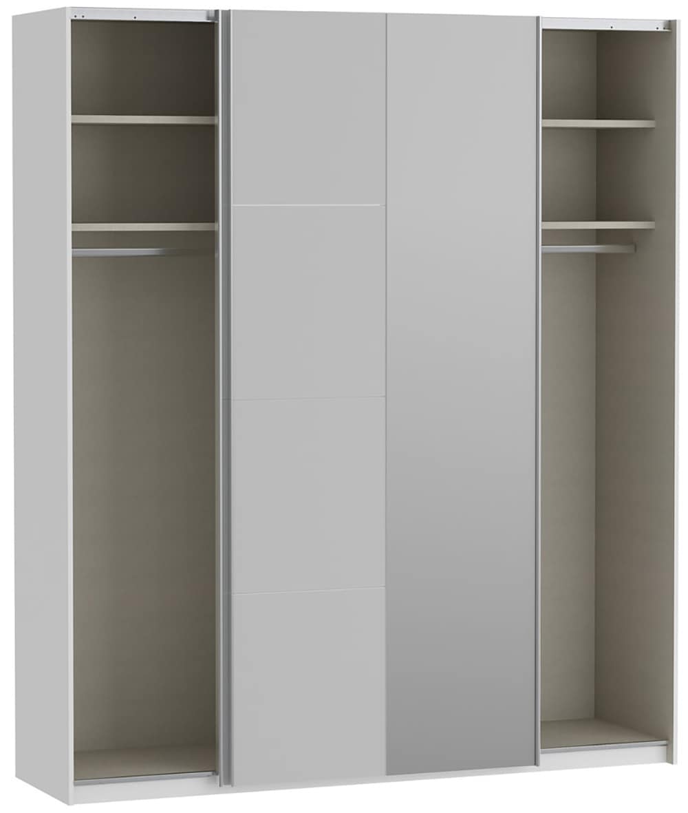 FORTE Schwebetürenschrank »Fittio. Made in Europe, 2 Schiebetüren, modernes Design«, Höhe 2,35 mtr, stehende Montage, Spiegel