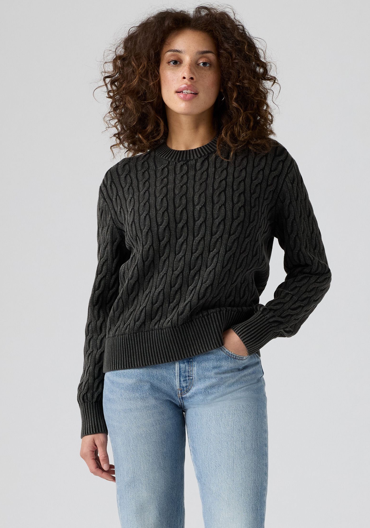 Levis Rundhalspullover "BOYFRIEND CREW PU", Mit Zopfmuster günstig online kaufen