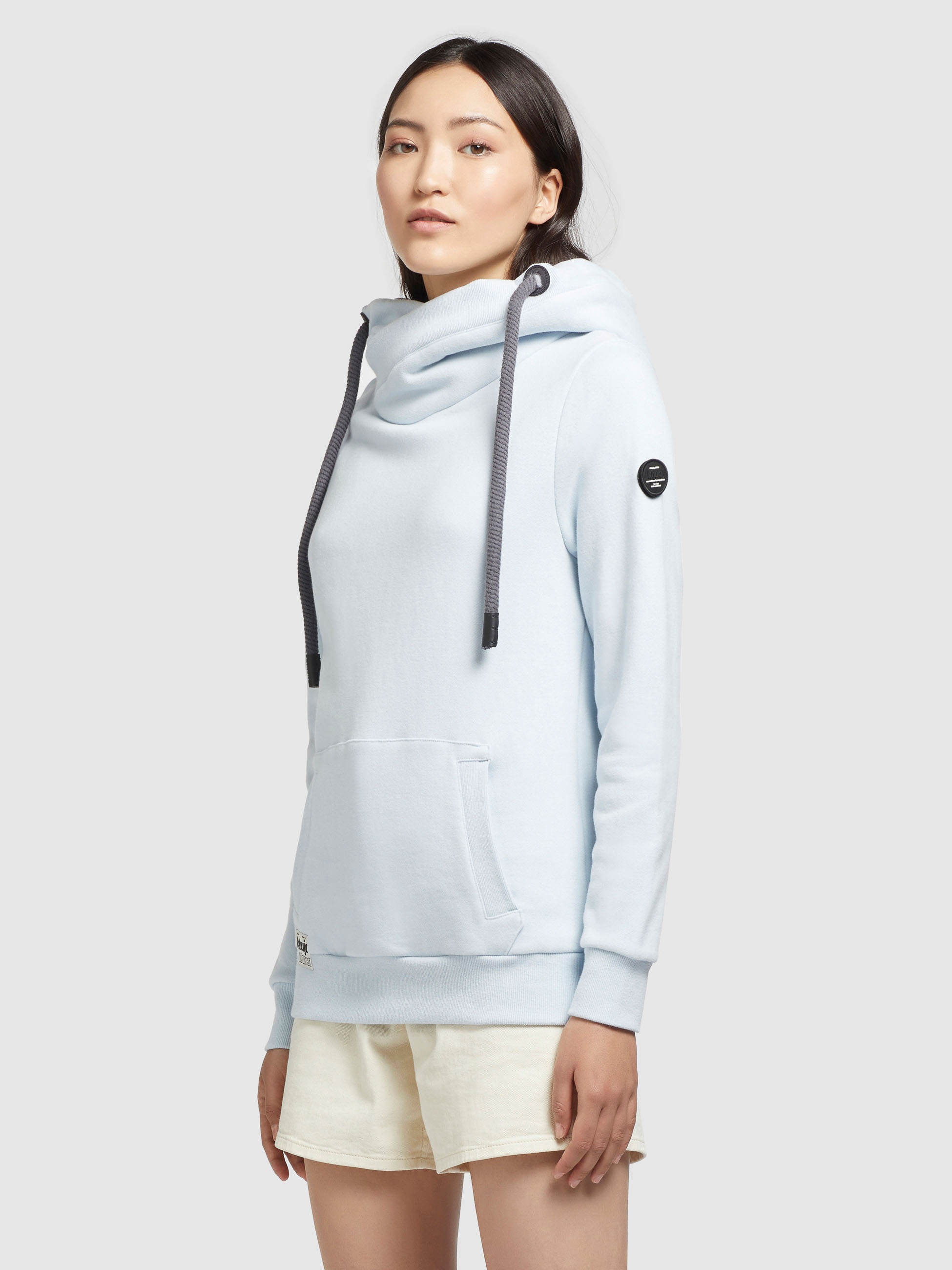 khujo Hoodie »RHABEA«, mit Kapuze in Wickeloptik und Kordelzug