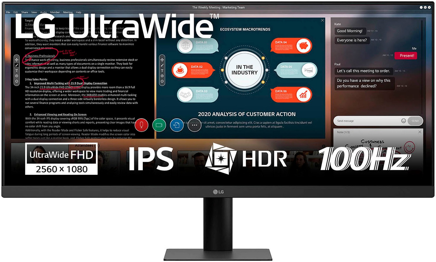 LG LCD-Monitor "29U511A", B:68,85cm H:31,34cm T:7,69cm, schwarz, Monitore